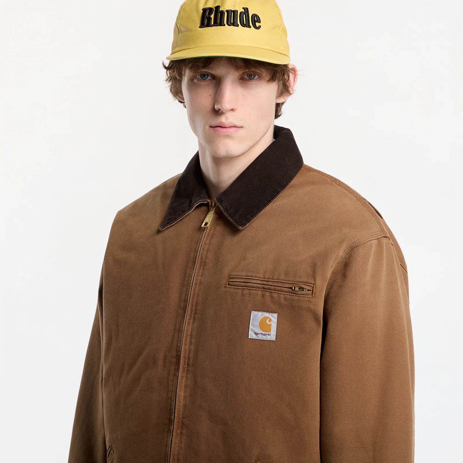 Men's jackets Carhartt WIP OG Detroit Jacket UNISEX WIP H Brown/ Tobacco Stone Canvas
