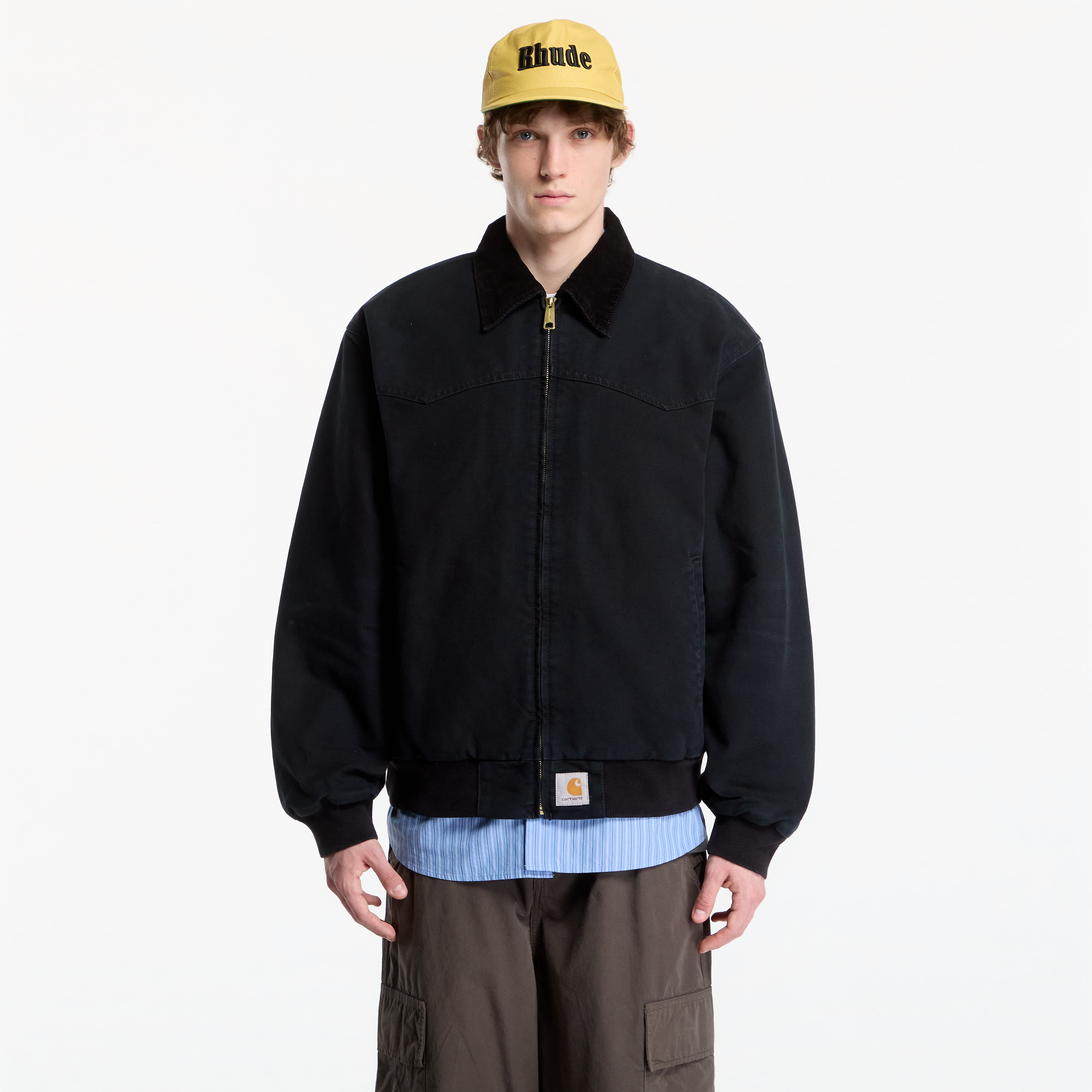 Jachetă Carhartt WIP OG Santa Fe Jacket UNISEX Black/ Black Stone Canvas XL