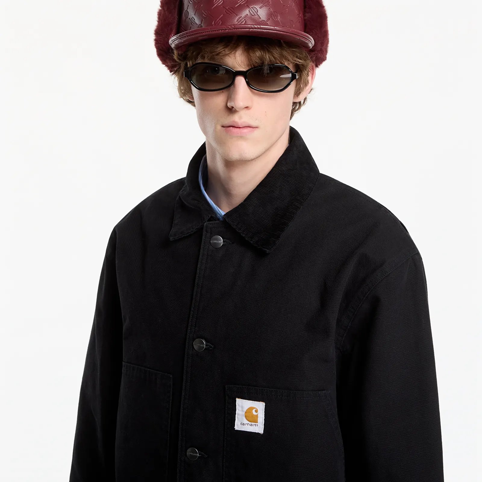 Kabátok Carhartt WIP Lander Coat UNISEX Black/ Black Stone Washed