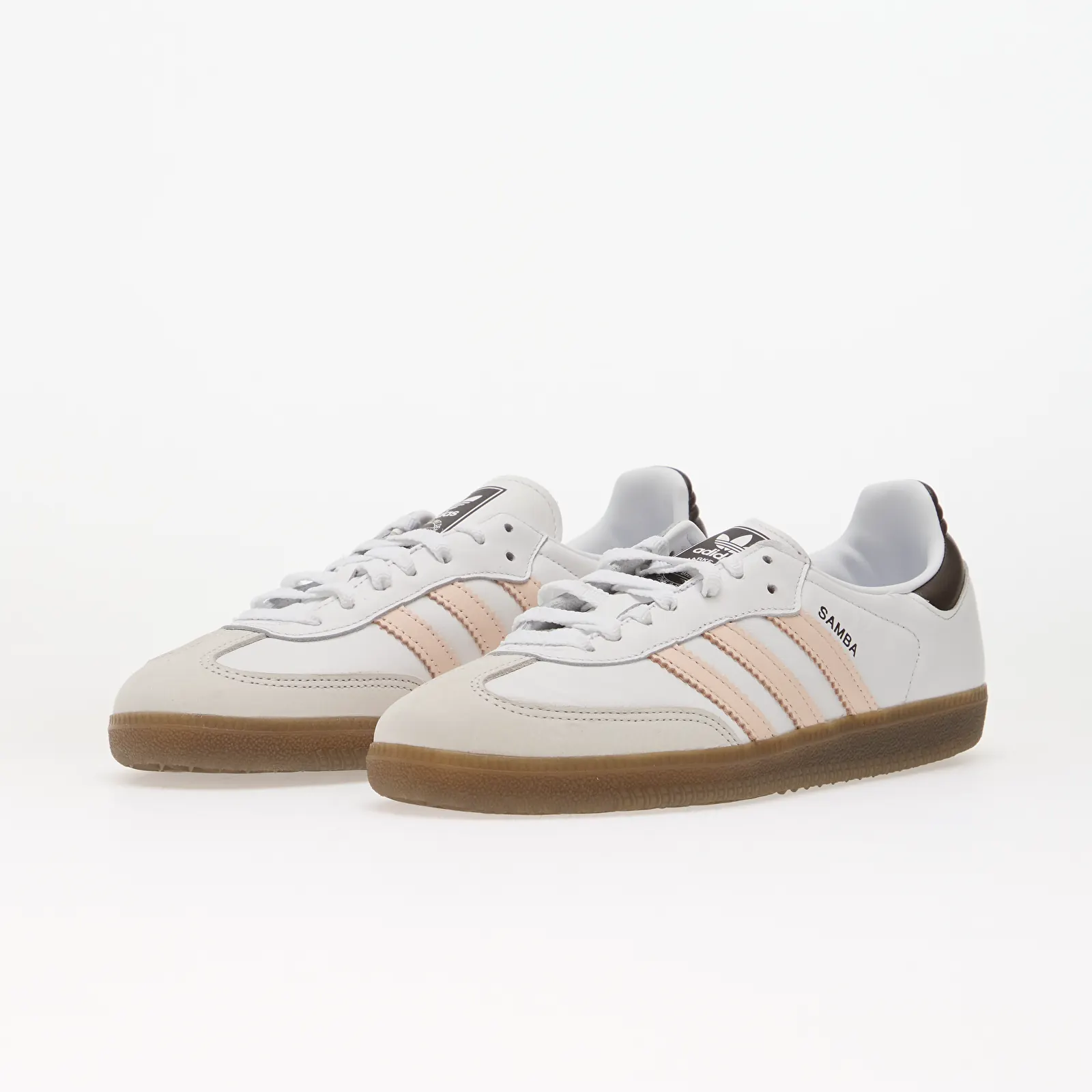 Sneakerși pentru femei adidas Samba OG Ftwr White/ Wonder Quartz/ Brown