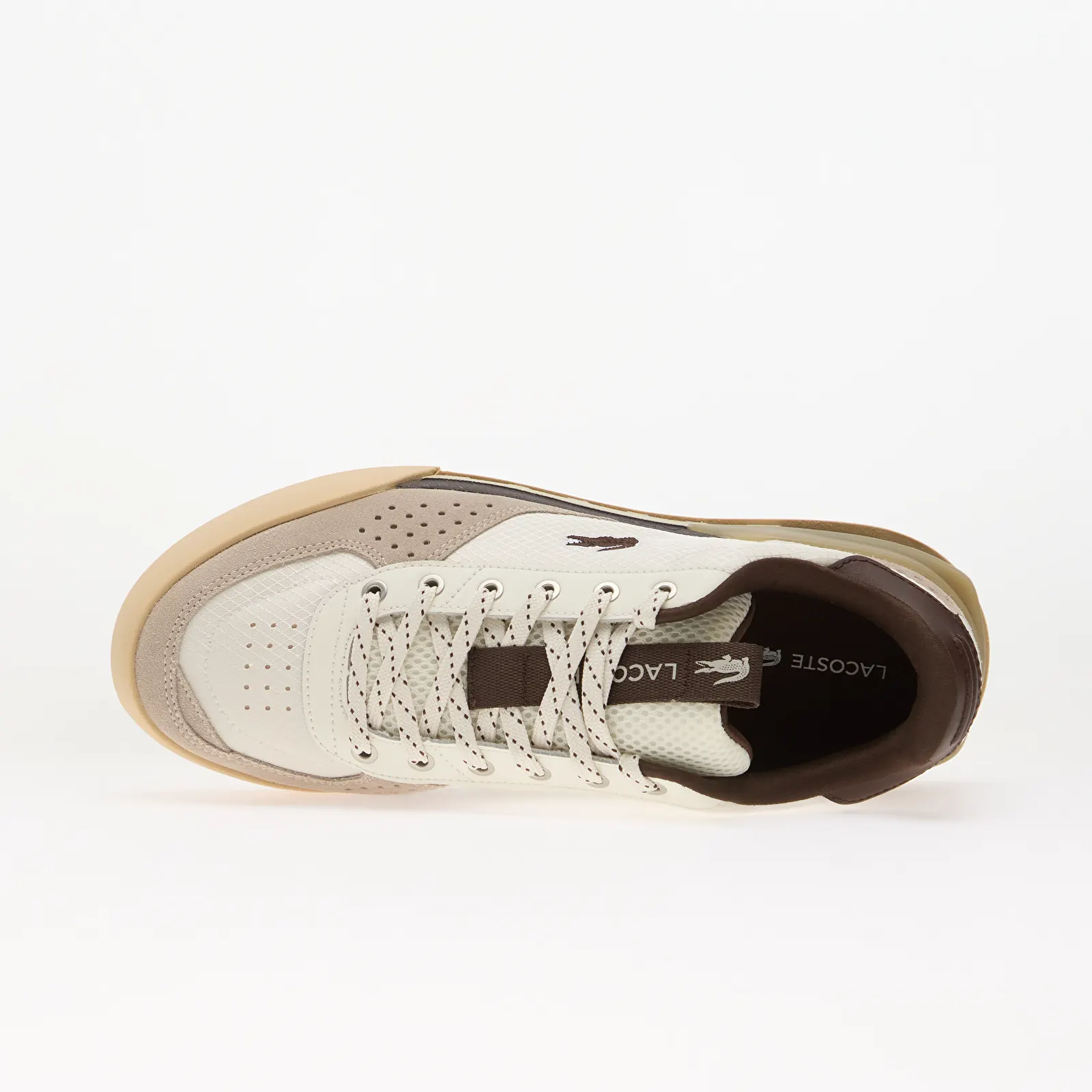 Sapatos de homem Lacoste Slam Shot Off White/ Dark Brw
