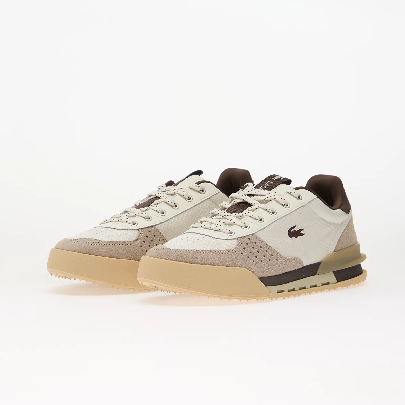 Sapatos de homem Lacoste Slam Shot Off White/ Dark Brw