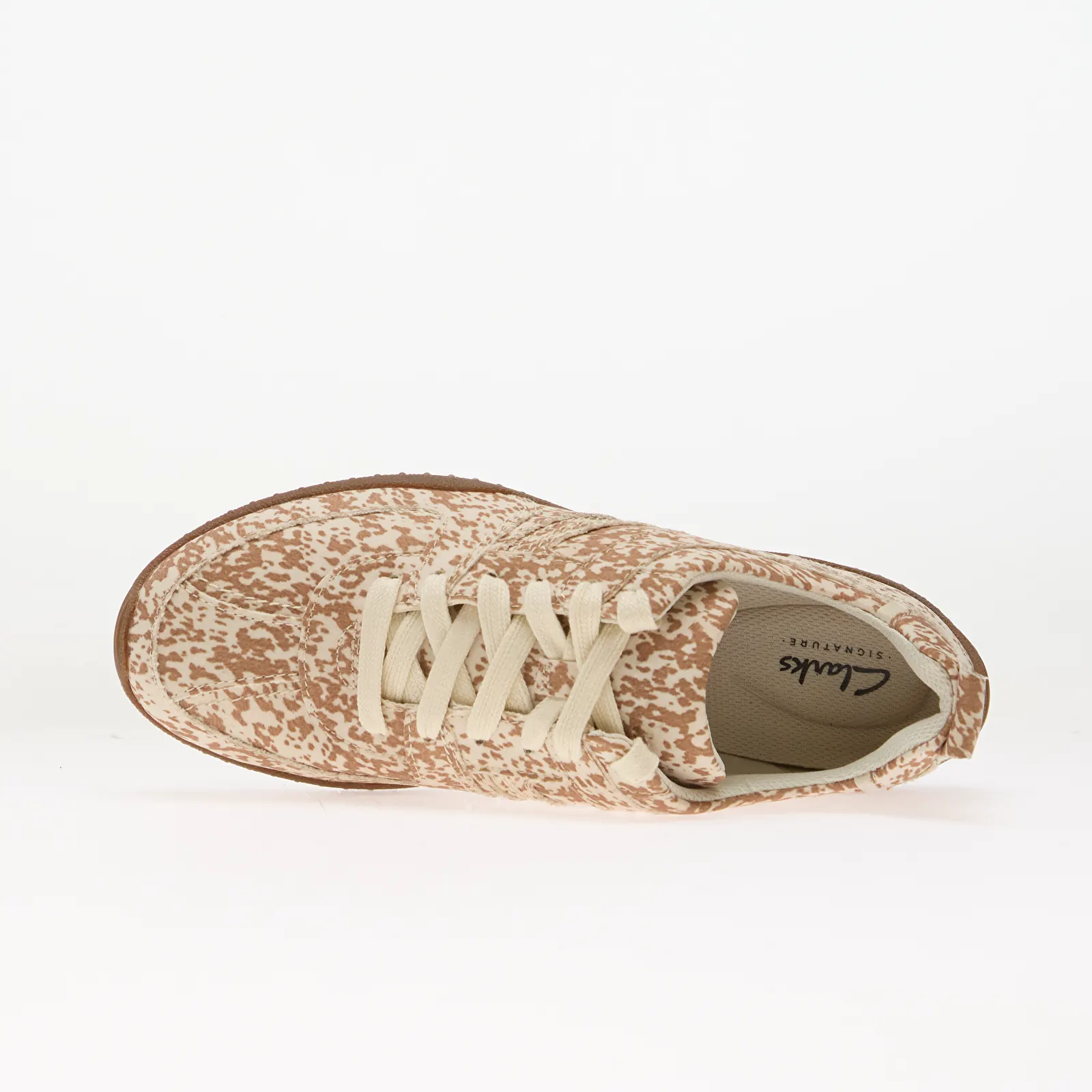 Moteriški maudymosi bateliai Clarks Meridor Lace Animal Print Brown