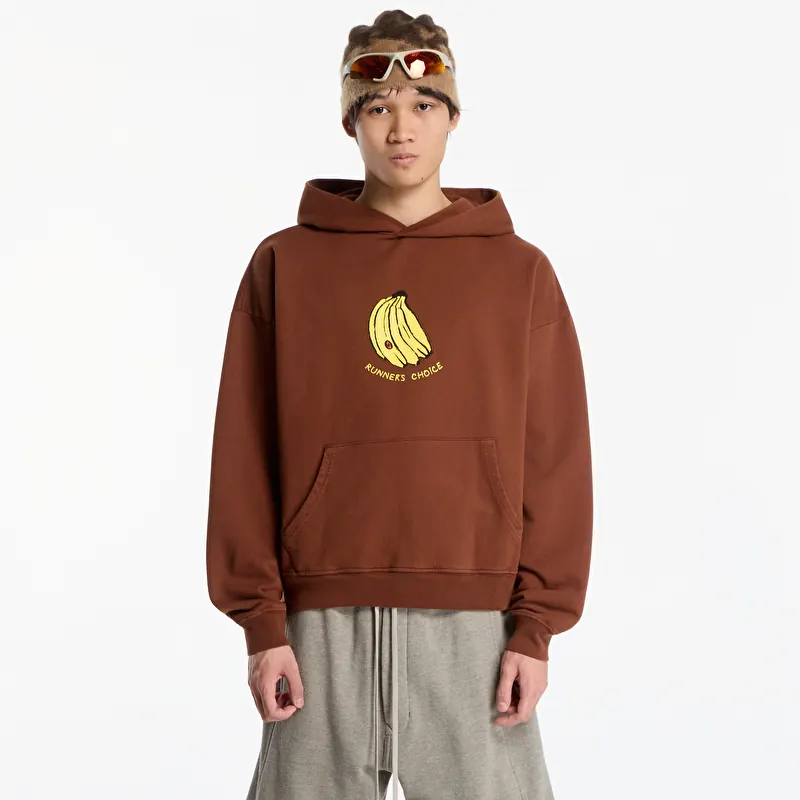 Kampsun District Vision California Cotton Hoodie UNISEX Runner's Choice Cacao