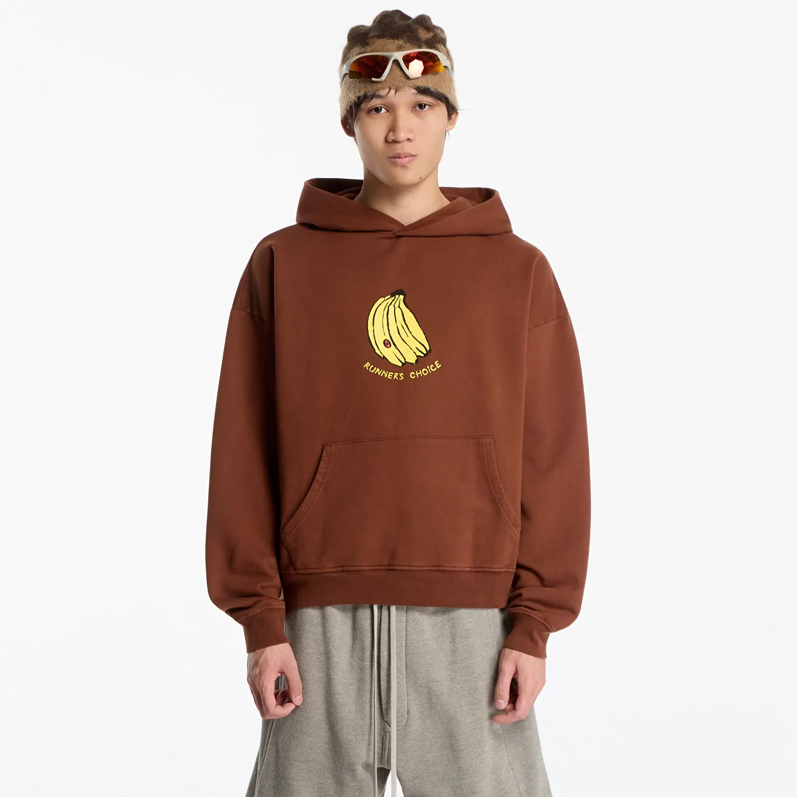 Puloverji   District Vision California Cotton Hoodie UNISEX Runner's Choice Cacao