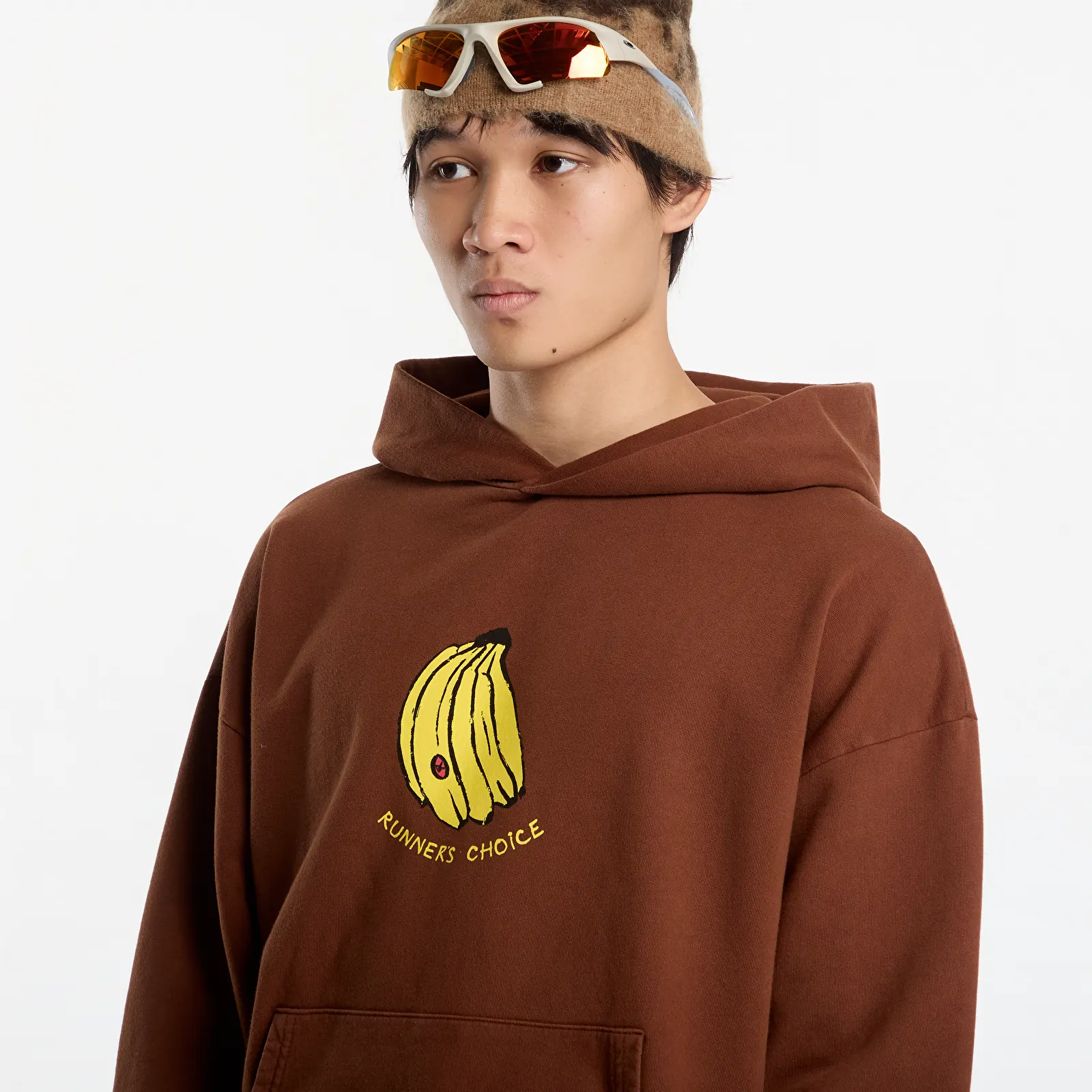 Puloverji   District Vision California Cotton Hoodie UNISEX Runner's Choice Cacao
