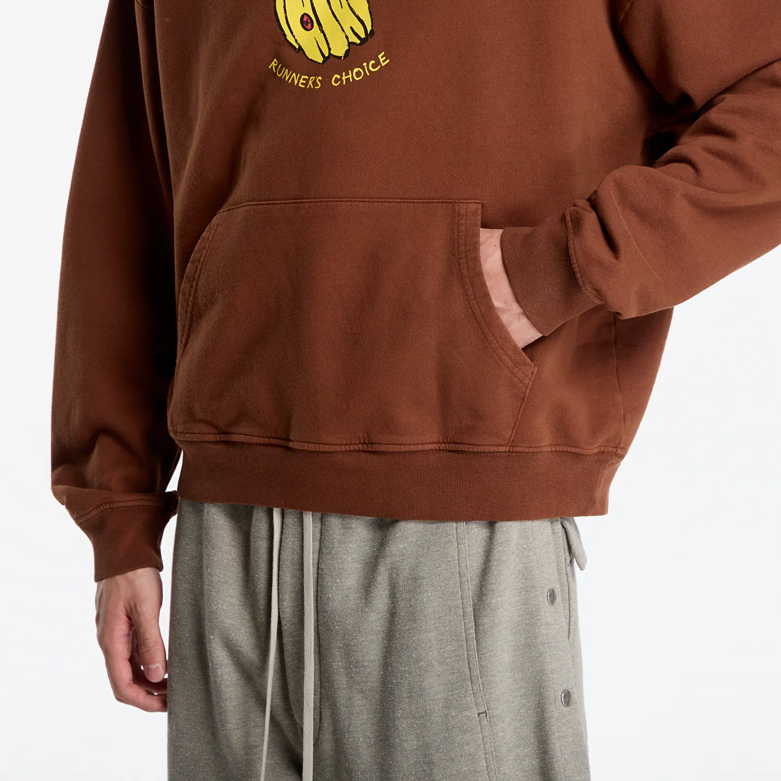 Puloverji   District Vision California Cotton Hoodie UNISEX Runner's Choice Cacao