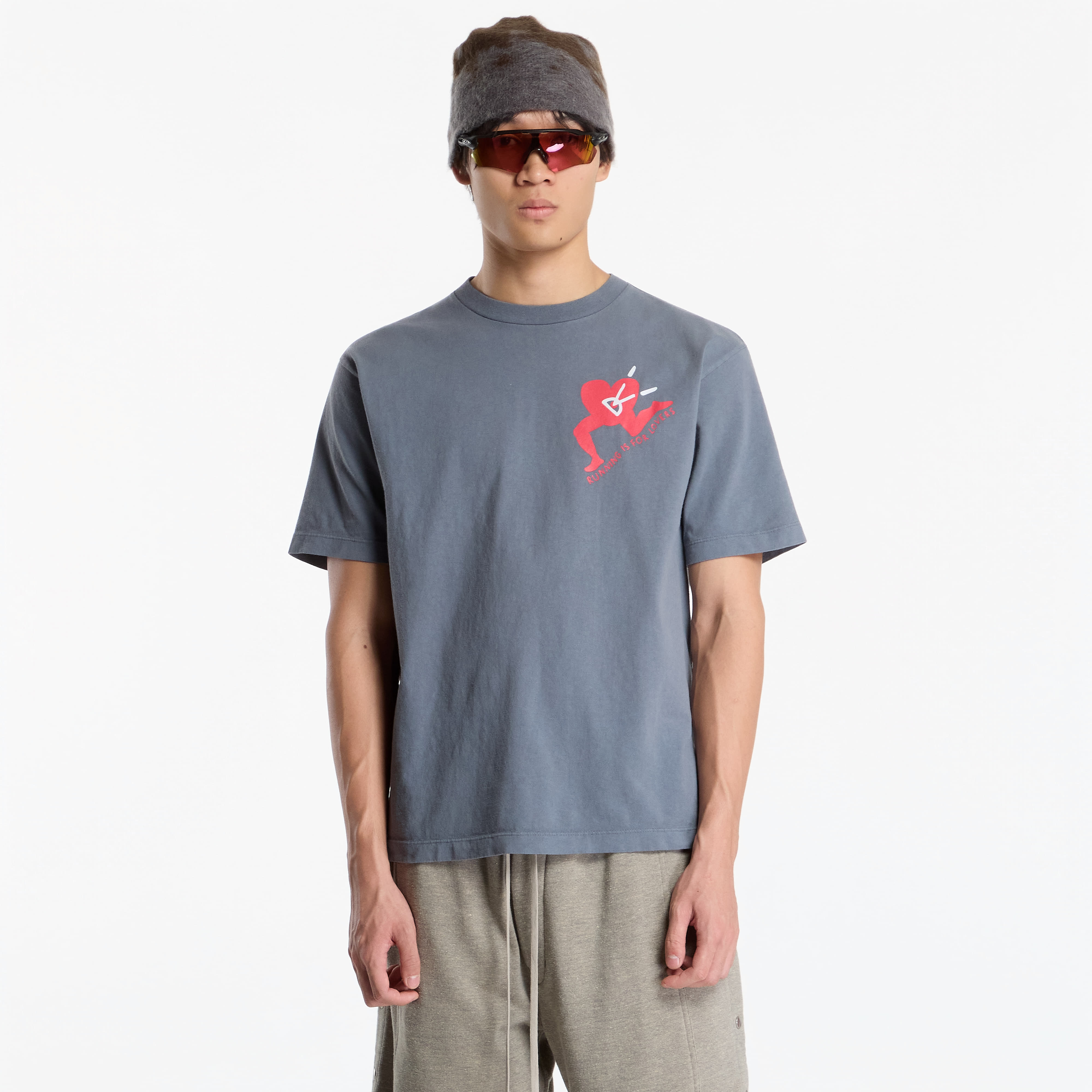 Тениска District Vision California Cotton Tee UNISEX Run With Heart Coastal Grey M