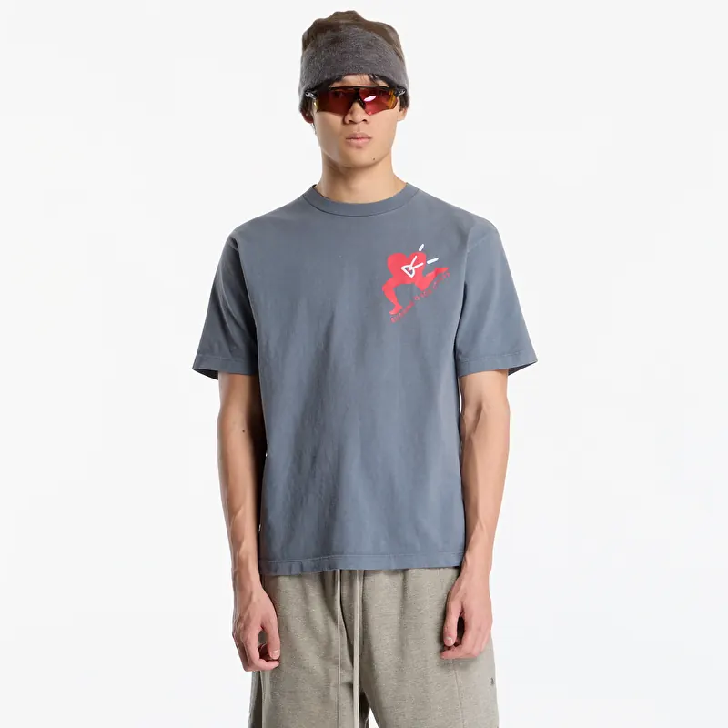 Majice District Vision California Cotton Tee UNISEX Run With Heart Coastal Grey