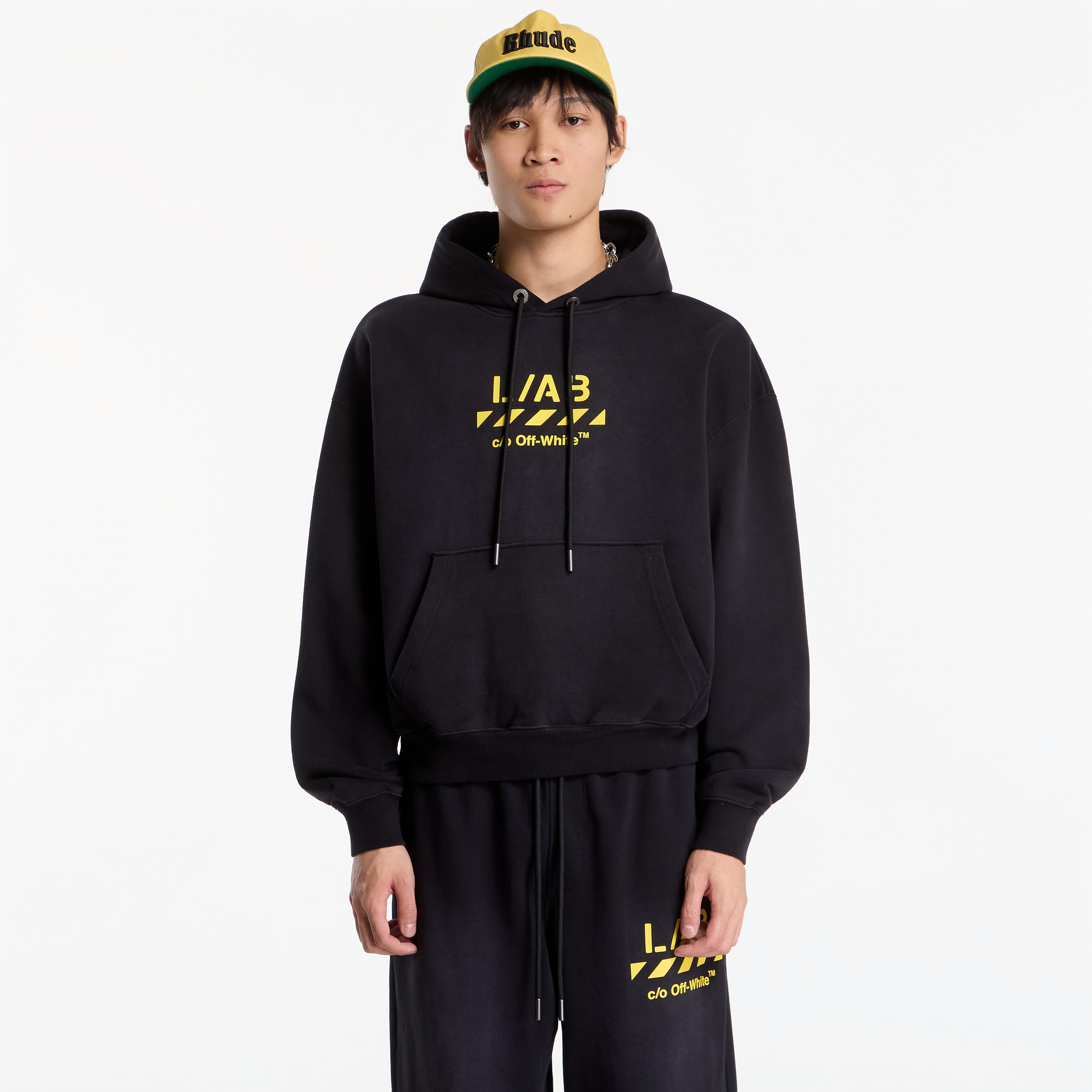 Суитшърт L/AB c/o Off-White™ Diag Garment Wash Hoodie Black M