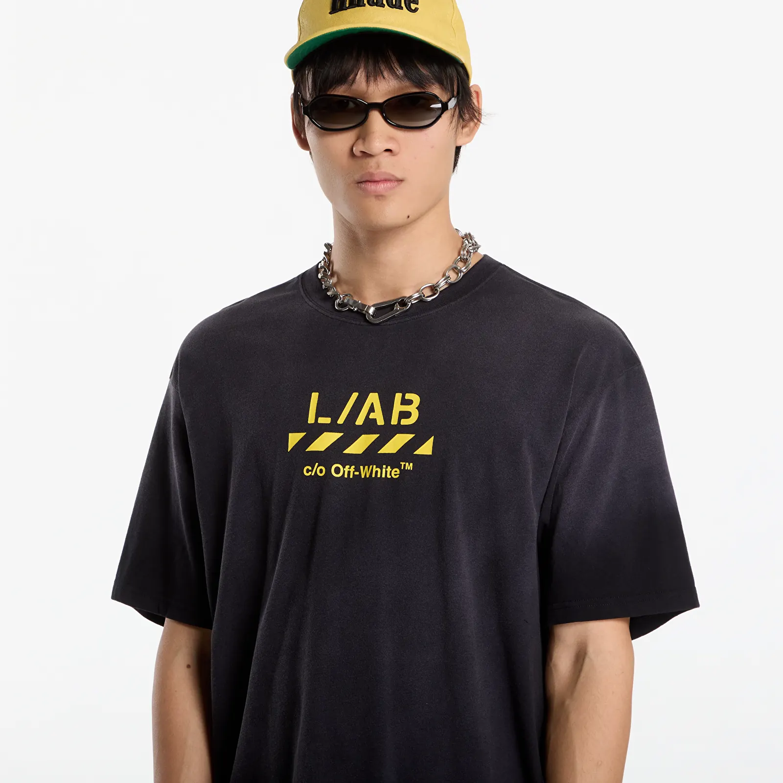 Pólók L/AB c/o Off-White™ Diag Garment Wash S/S Tee Black