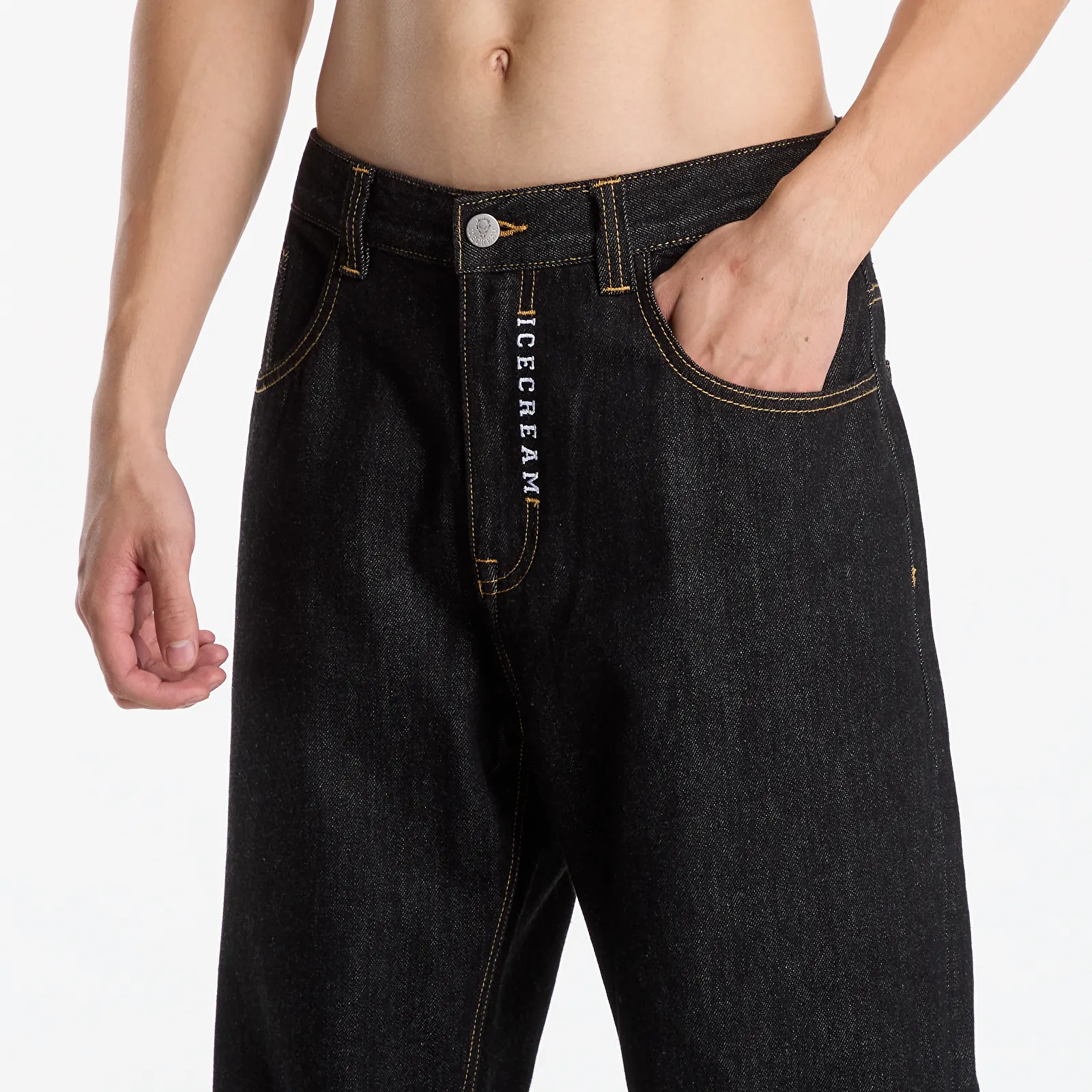 Džinsi Billionaire Boys Club Icecream Embroidered Double Scoop Denim Pants Black