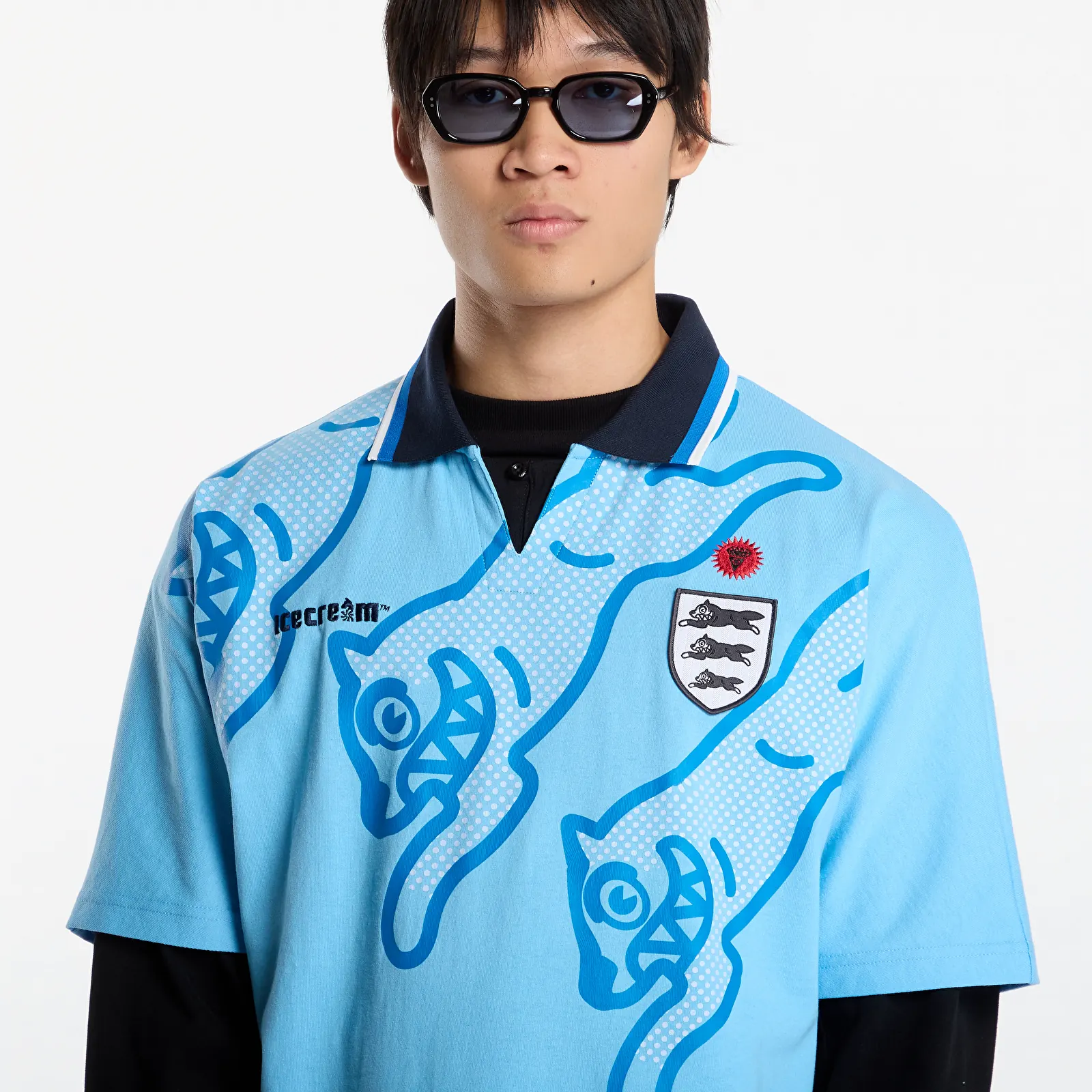 T-skjorter Billionaire Boys Club Icecream Running Dog Football Shirt Blue