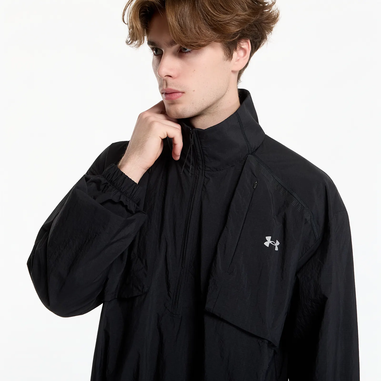 Coach Jackets Under Armour Unstoppable Woven Half Zip Solid Ultimate Black