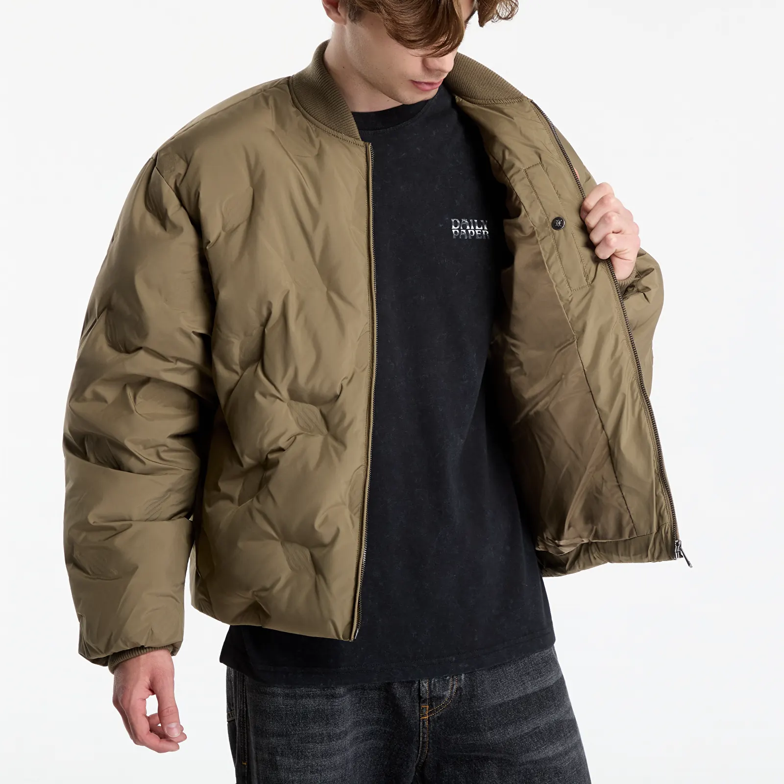 Jackets Daily Paper Ayan Monogram Puffer Jacket Army Green