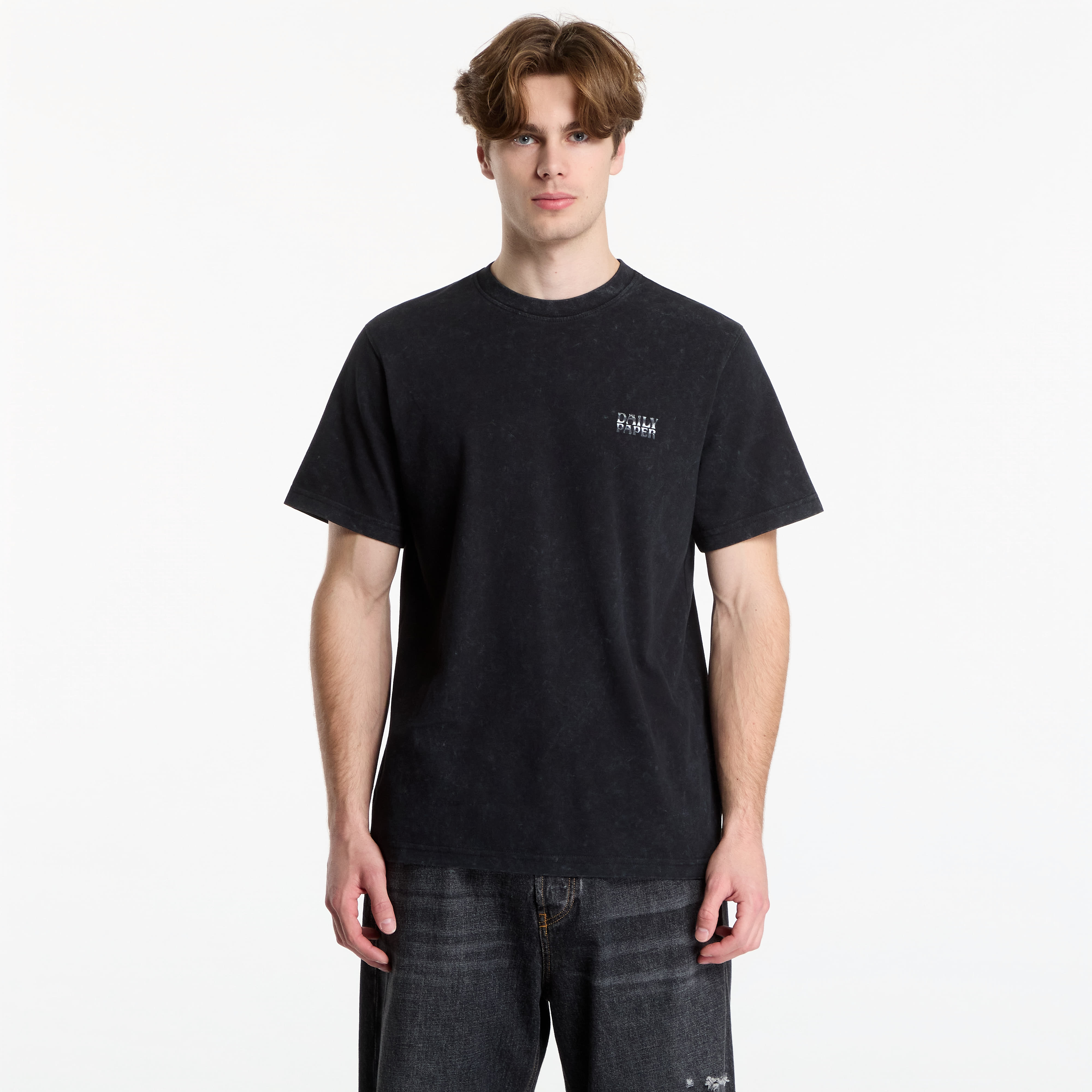 Tricou Daily Paper Textured Metallic Shield T Shirt Washed Black M