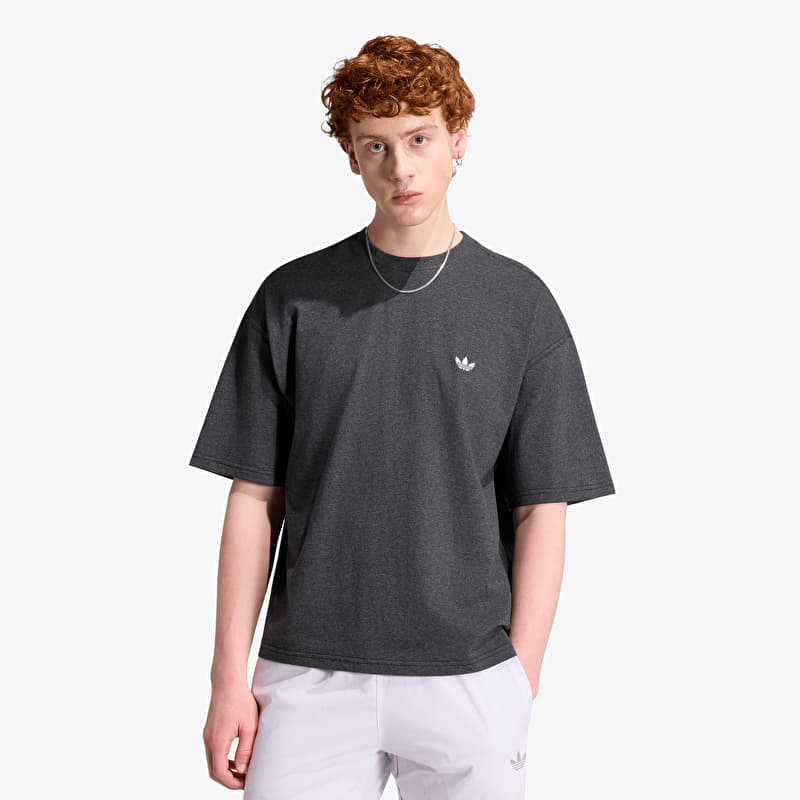 Tricou adidas Trefoil Essentials Melange Loose Cropped T-Shirt Dark Grey Heather