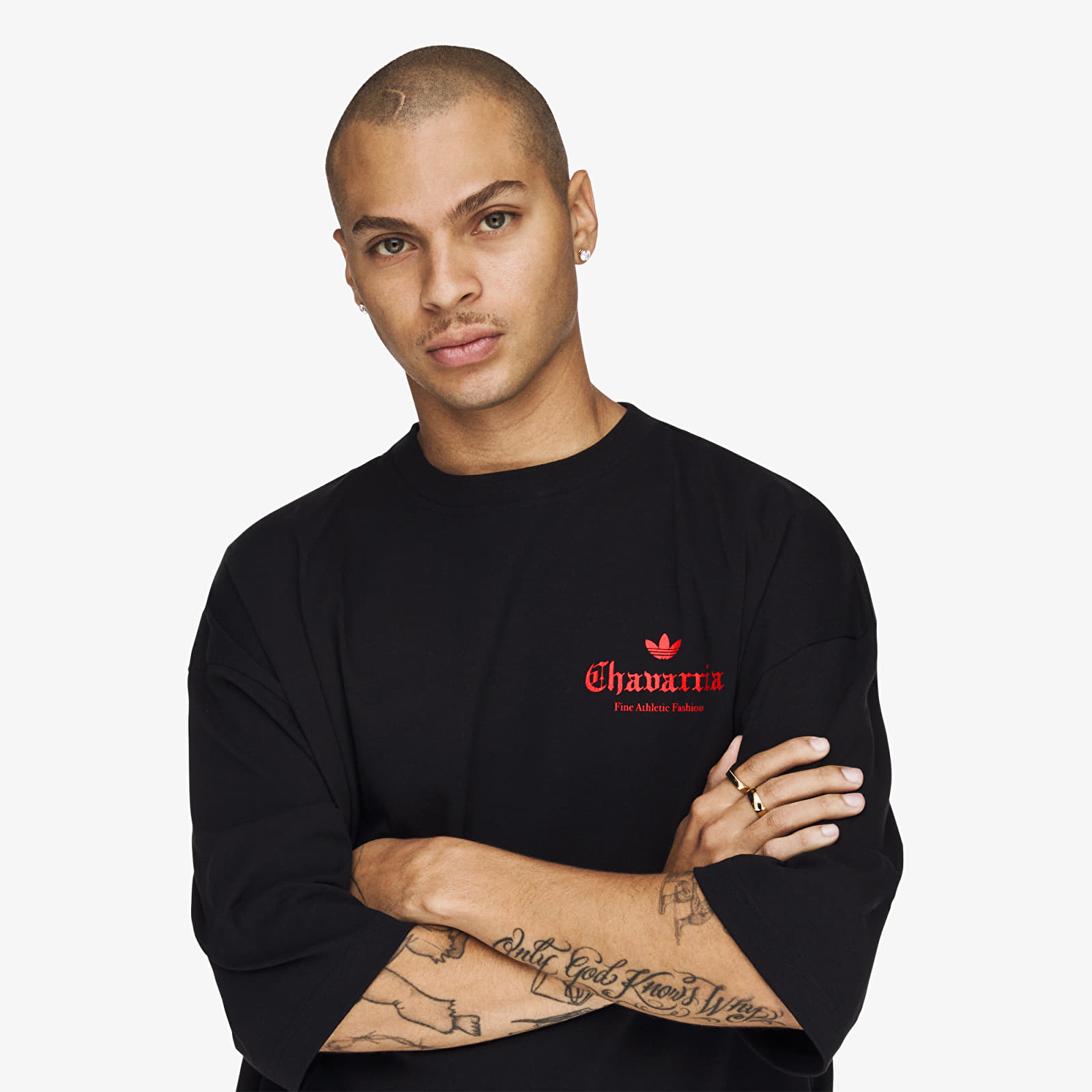 T-shirts adidas x Willy Chavarria Dark Rose Tee Black/ Red