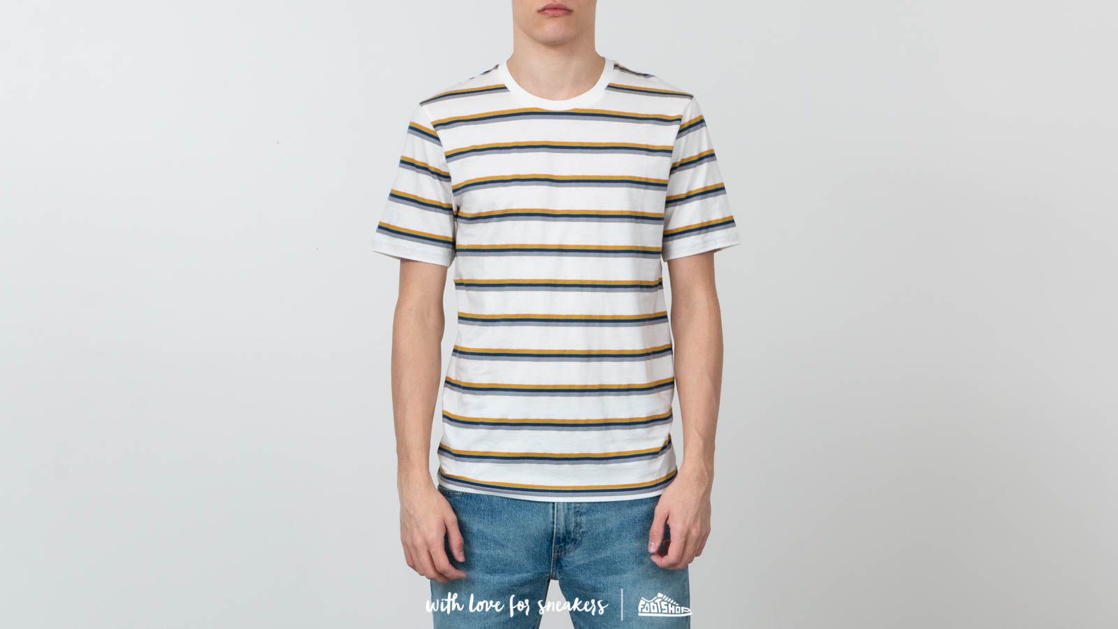 T-shirts SELECTED Howard O-Neck Tee Egret/ Honey/ Navy