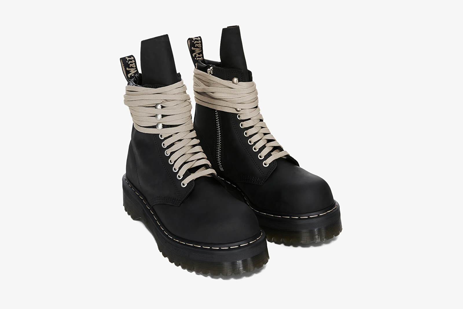 Vīriešu zābaki Rick Owens DRKSHDW x Dr. Martens Quad Sole Steel Toe Boot Black