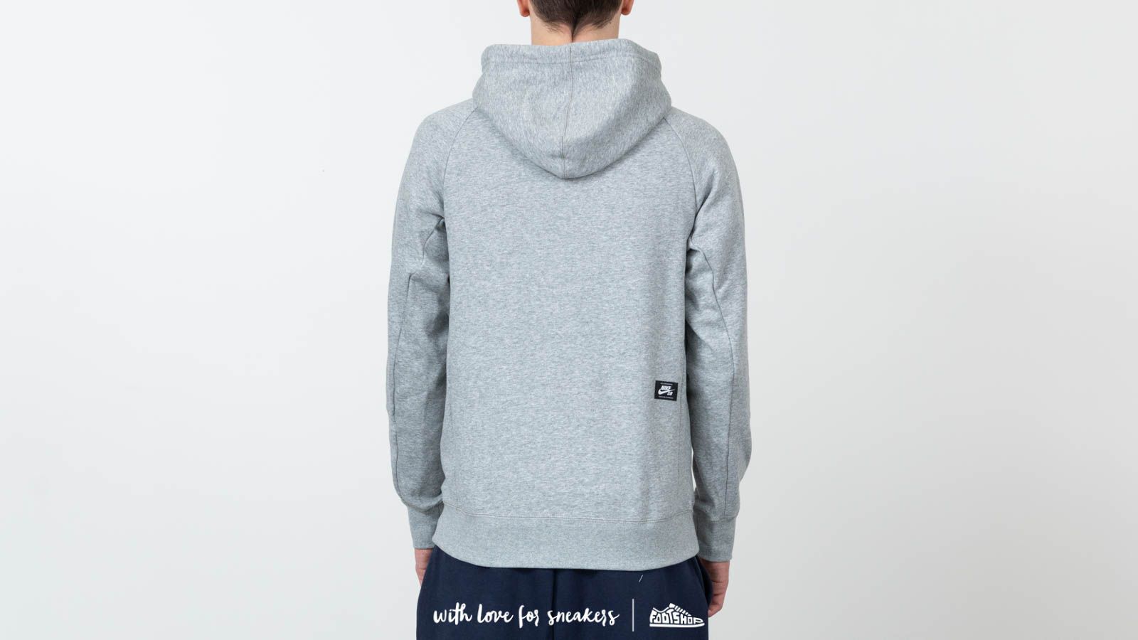 Sudaderas Nike SB Icon Hoodie Dark Grey Heather/ White