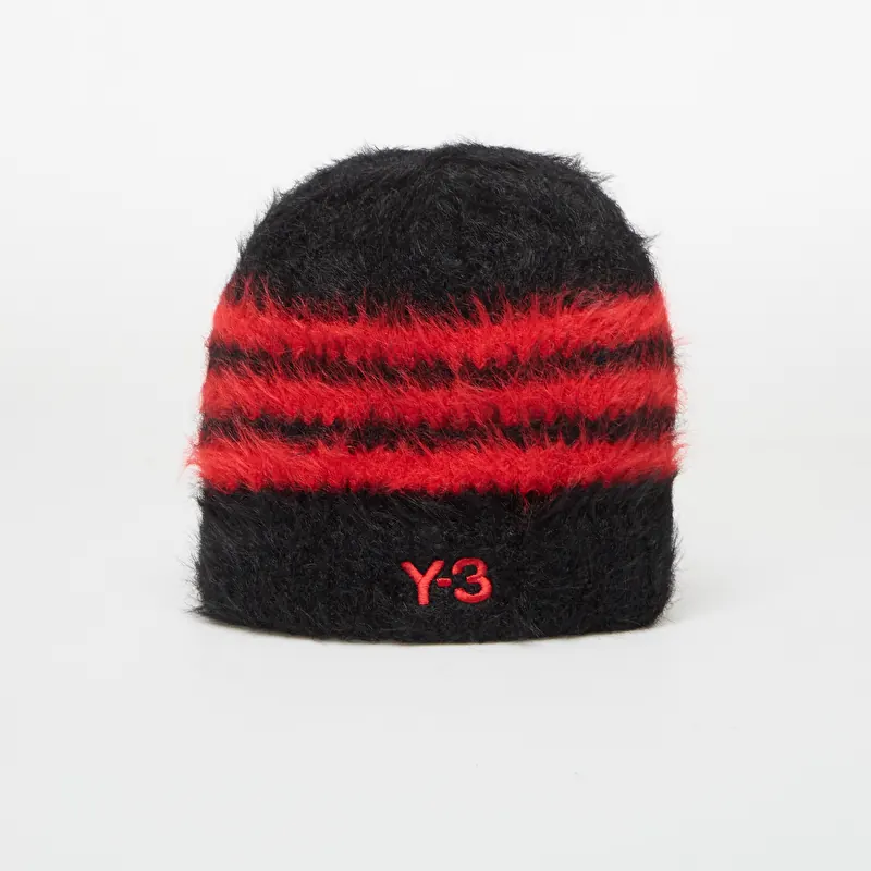 Y-3 Stripes Beanie Black/ Scarlet