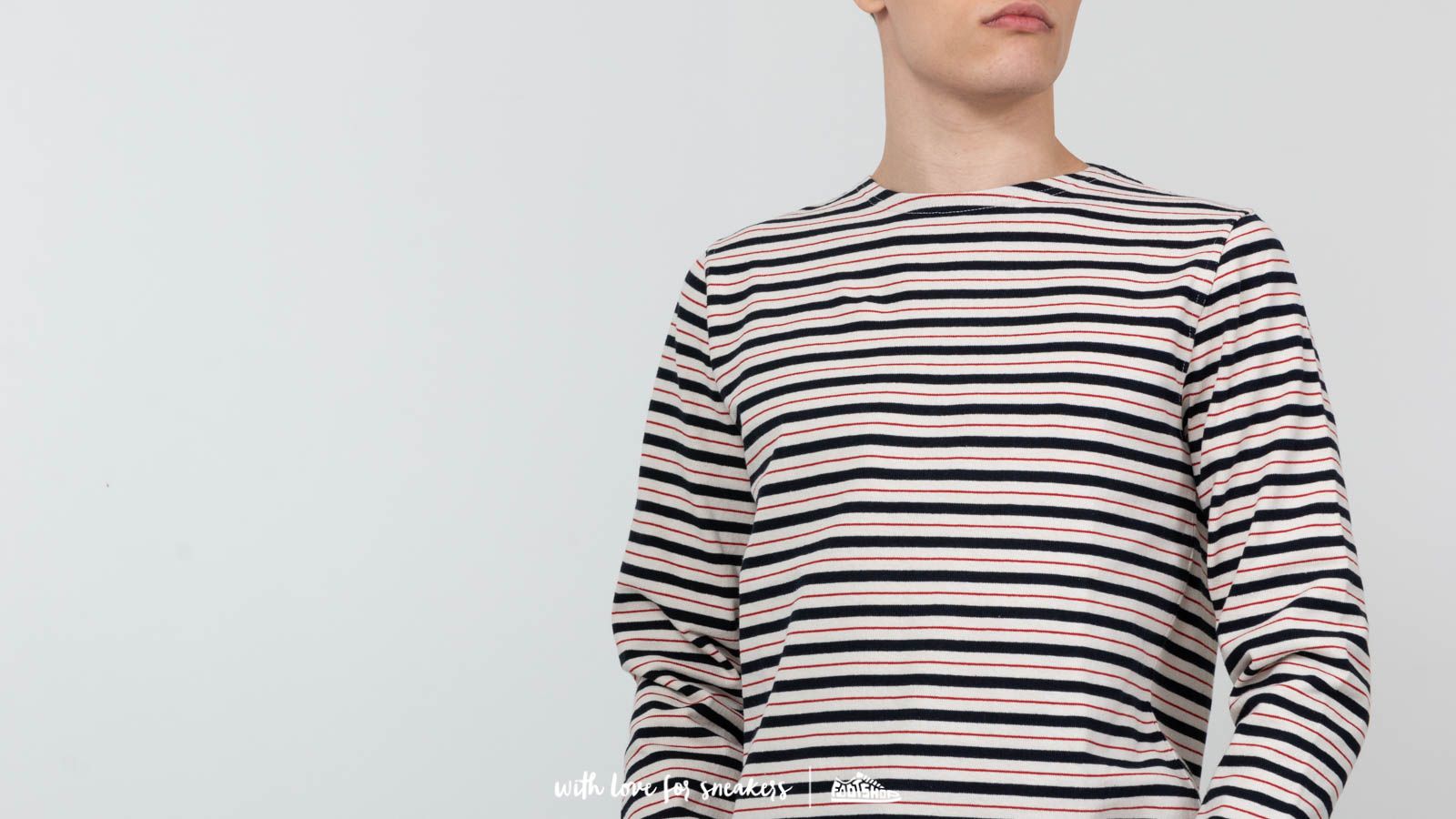 Camisetas Norse Projects Godtfred Classic Compact Long Sleeve Tee Multi Stripe Askja Red