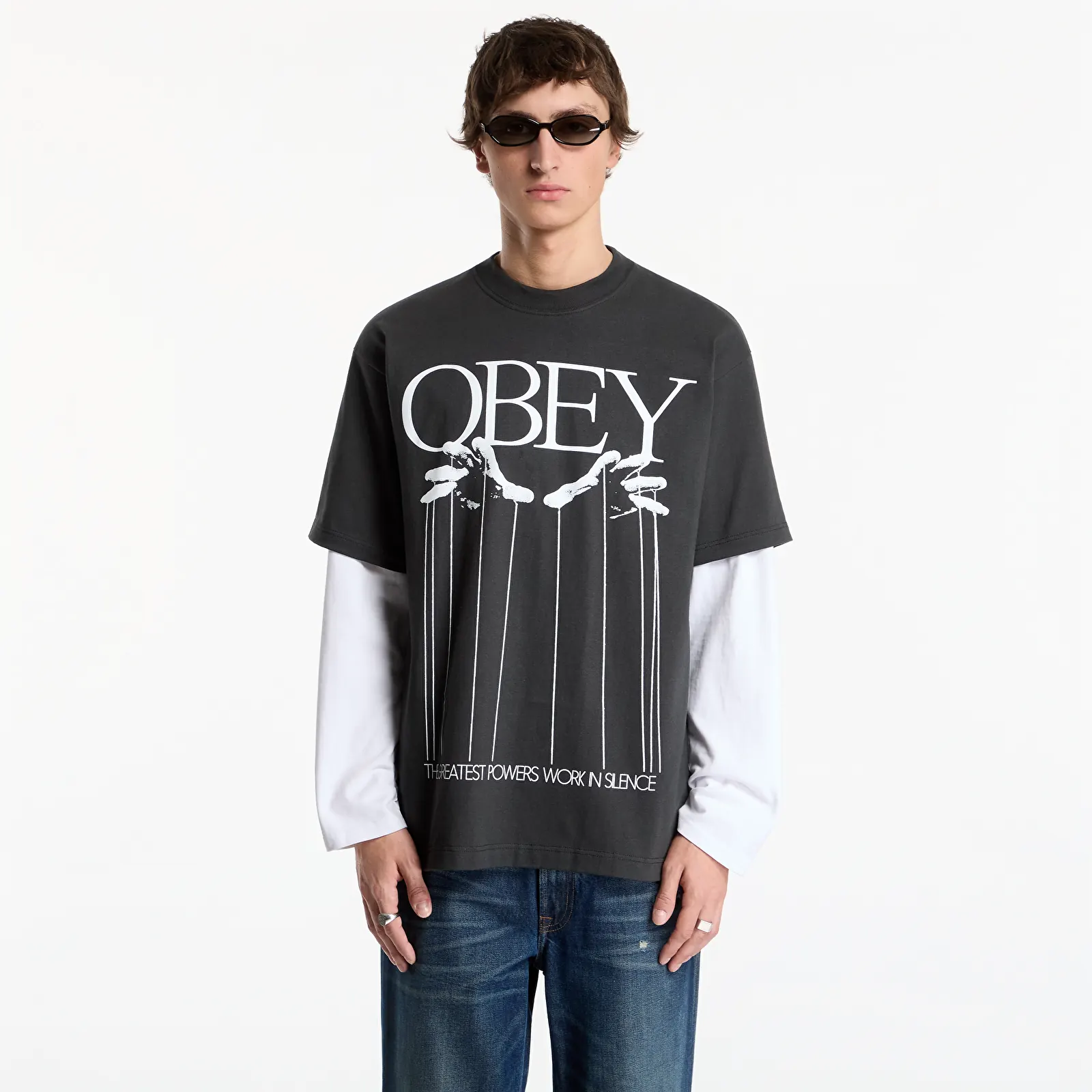 Moške majice  Obey Marionette Vintage Black