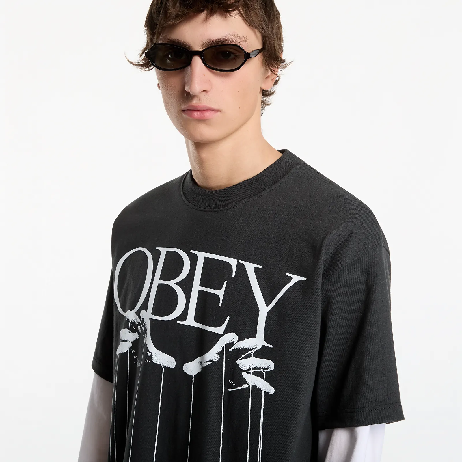 Moške majice  Obey Marionette Vintage Black