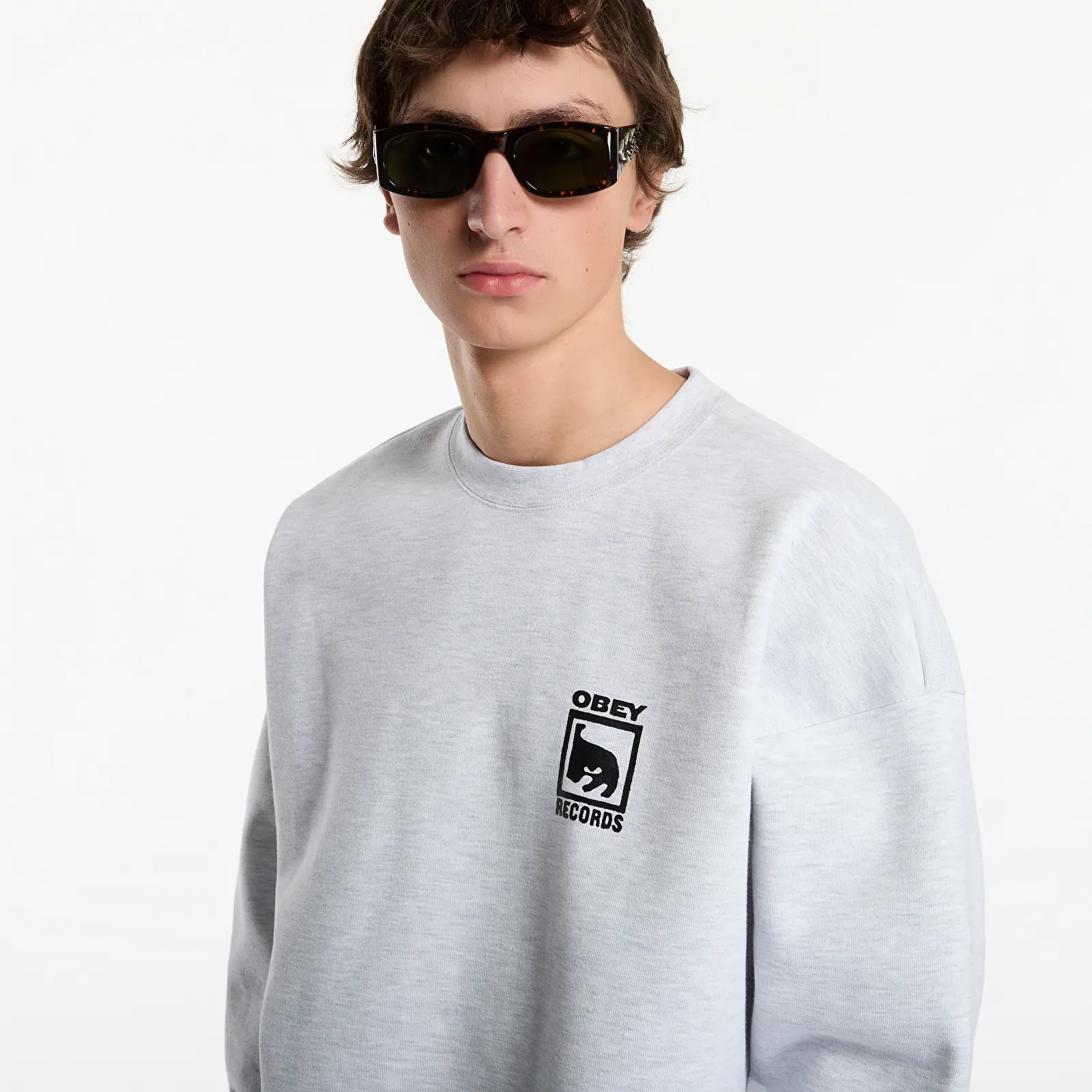 Hanorace Obey Records Extra Heavy Crew Ash Grey