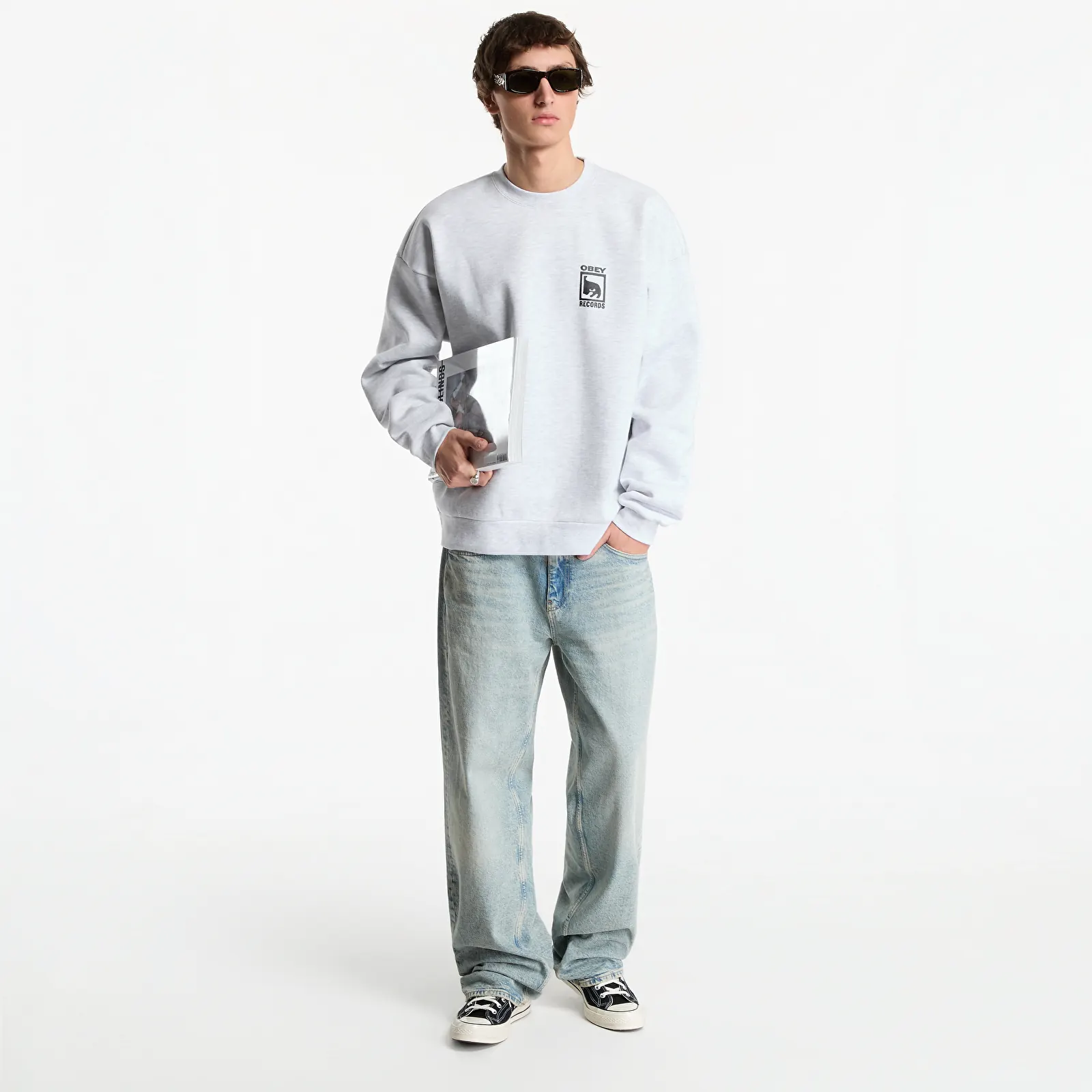Hanorace Obey Records Extra Heavy Crew Ash Grey