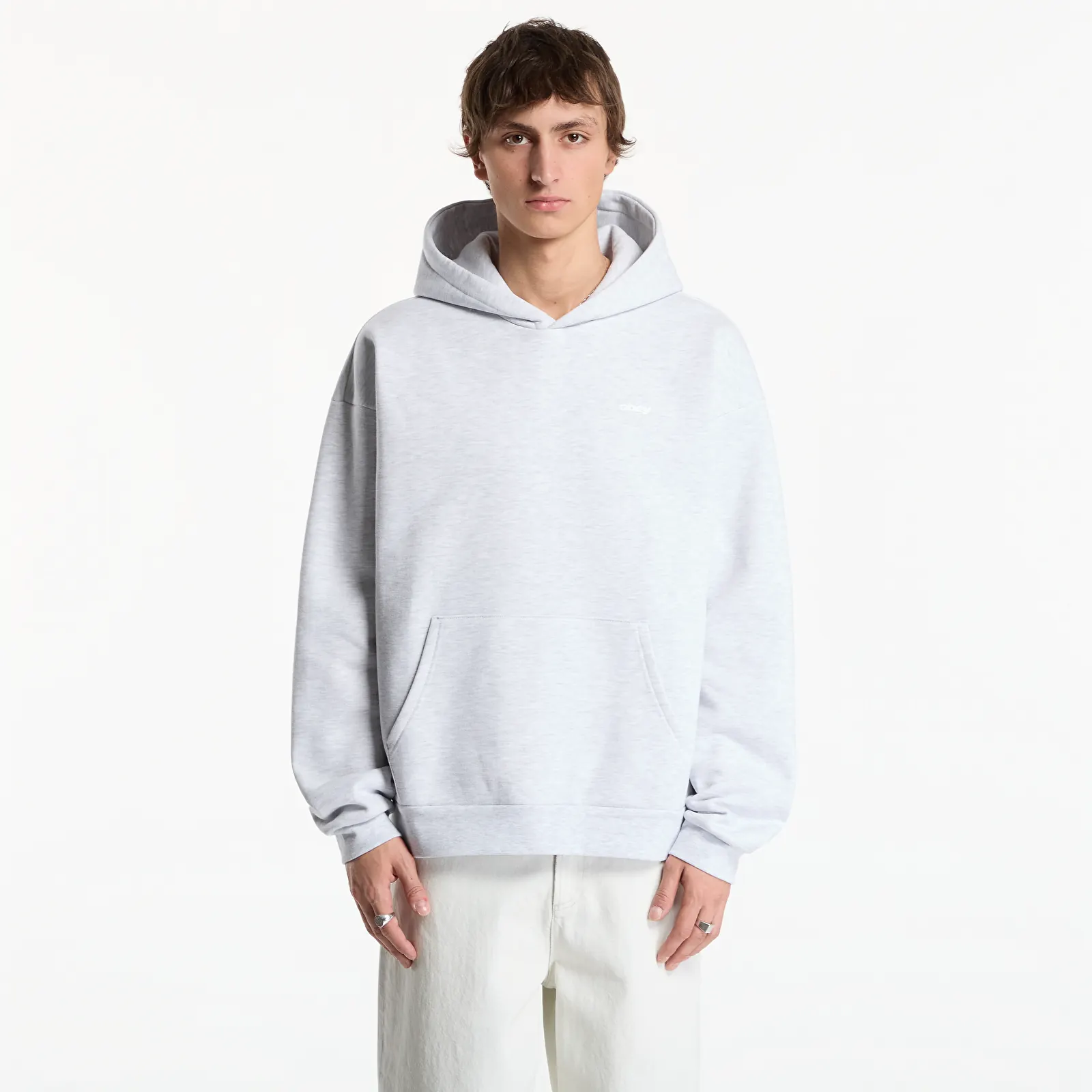 Φούτερ Obey Intercontinental Extra Heavy Hood Ash Grey