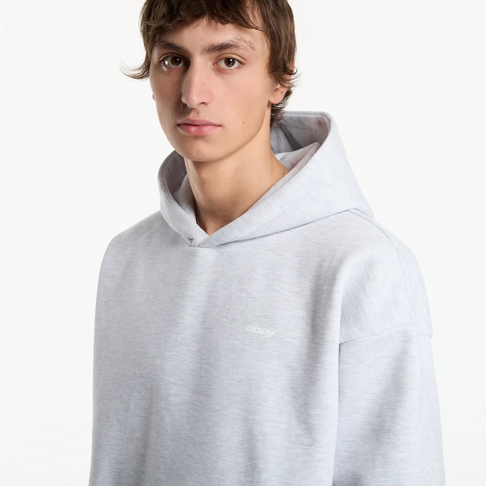 Φούτερ Obey Intercontinental Extra Heavy Hood Ash Grey