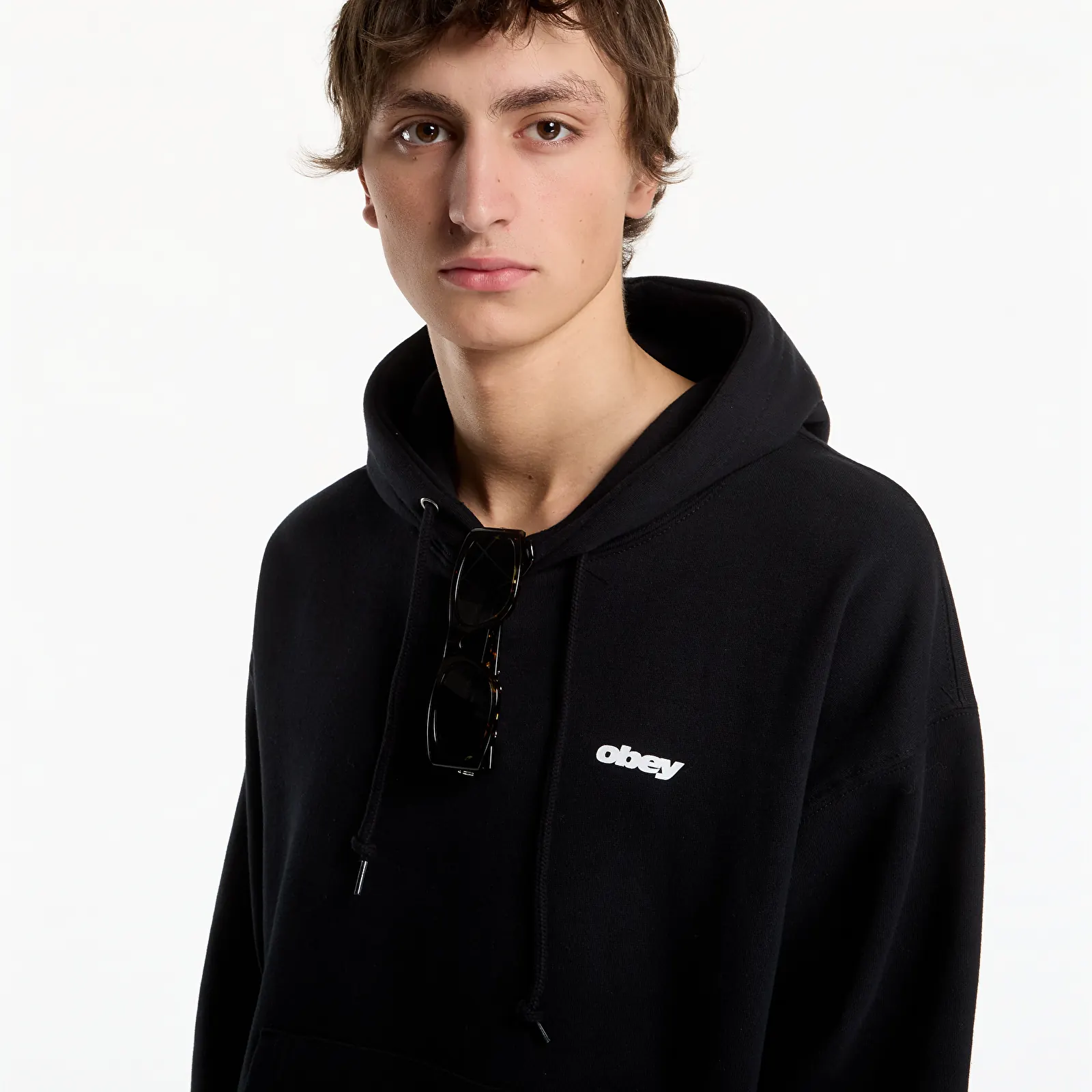 Hupparit ja collegepaidat Obey League Hood Black