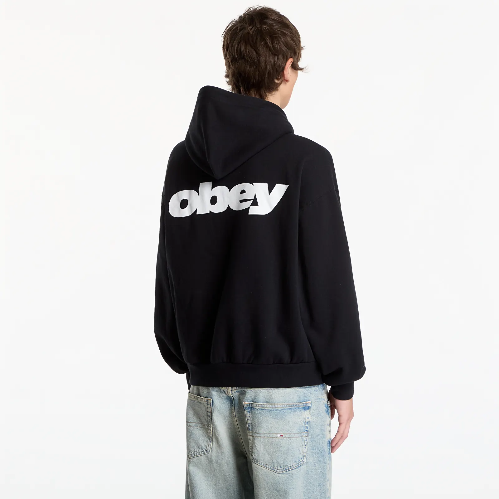 Hupparit ja collegepaidat Obey League Hood Black