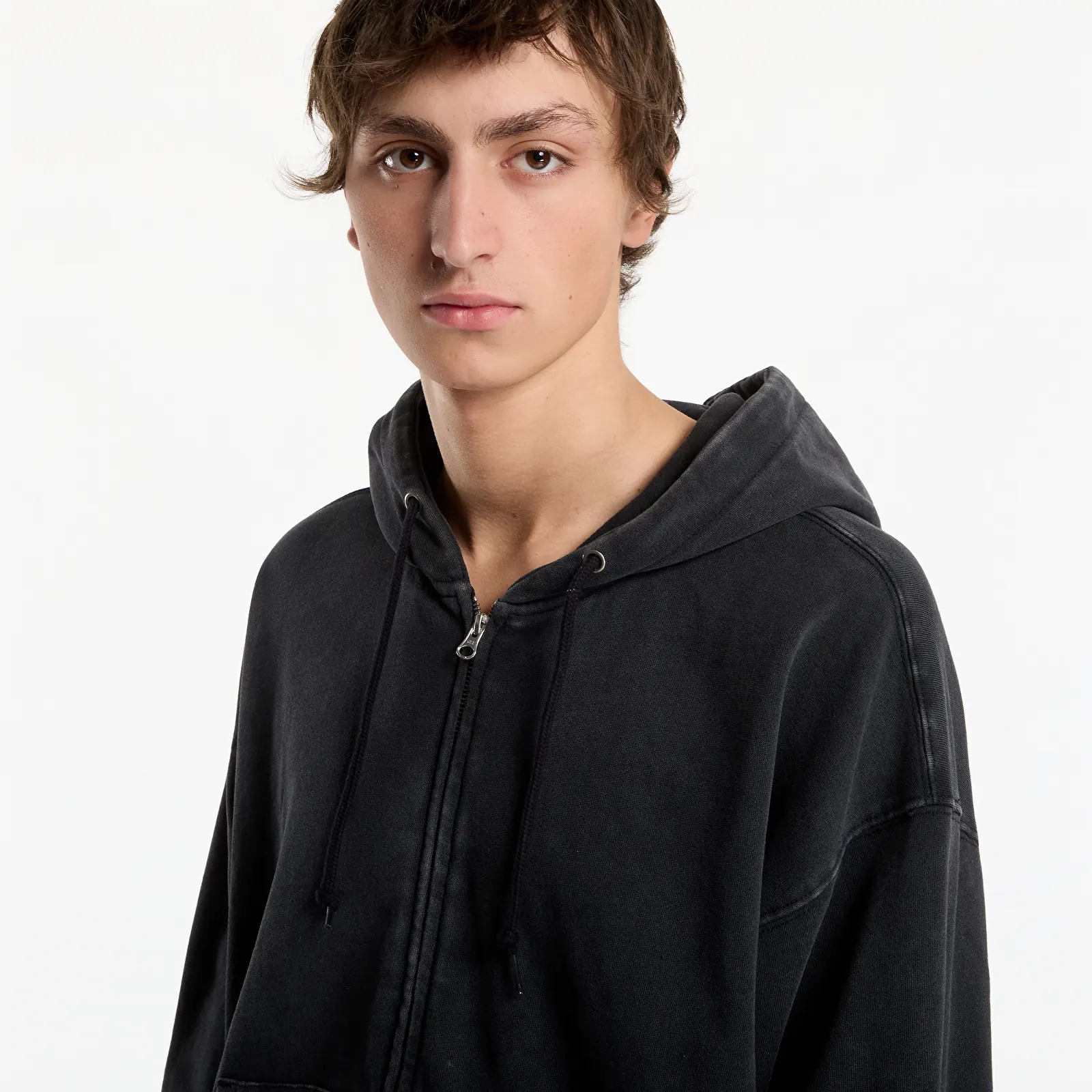 Mikinas ar kapuci un sporta krekli Obey Post Zip Hood Dusty Black Limo
