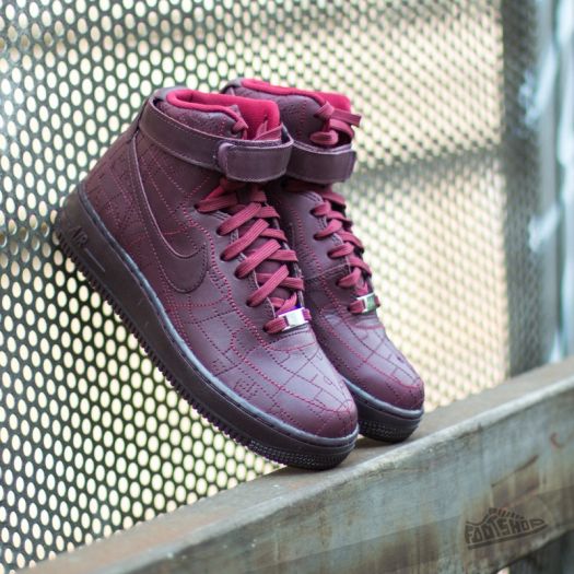 Burgundy air force ones high clearance top