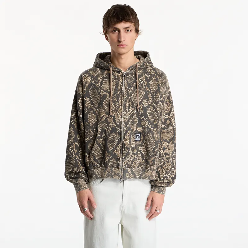 Sweatshirt Obey Post Zip Hood Dusty Vintage Rattlesnake