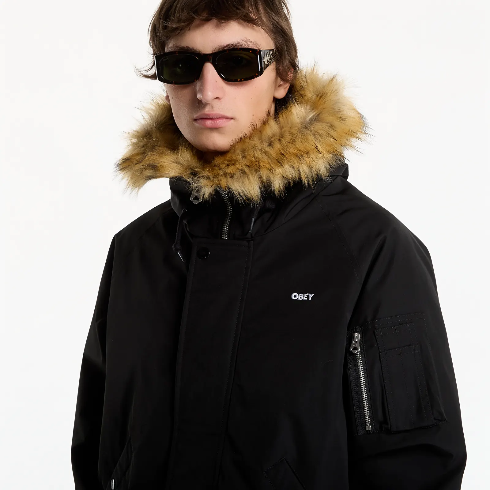 Jakker til mænd Obey N-2B Short Parka Black