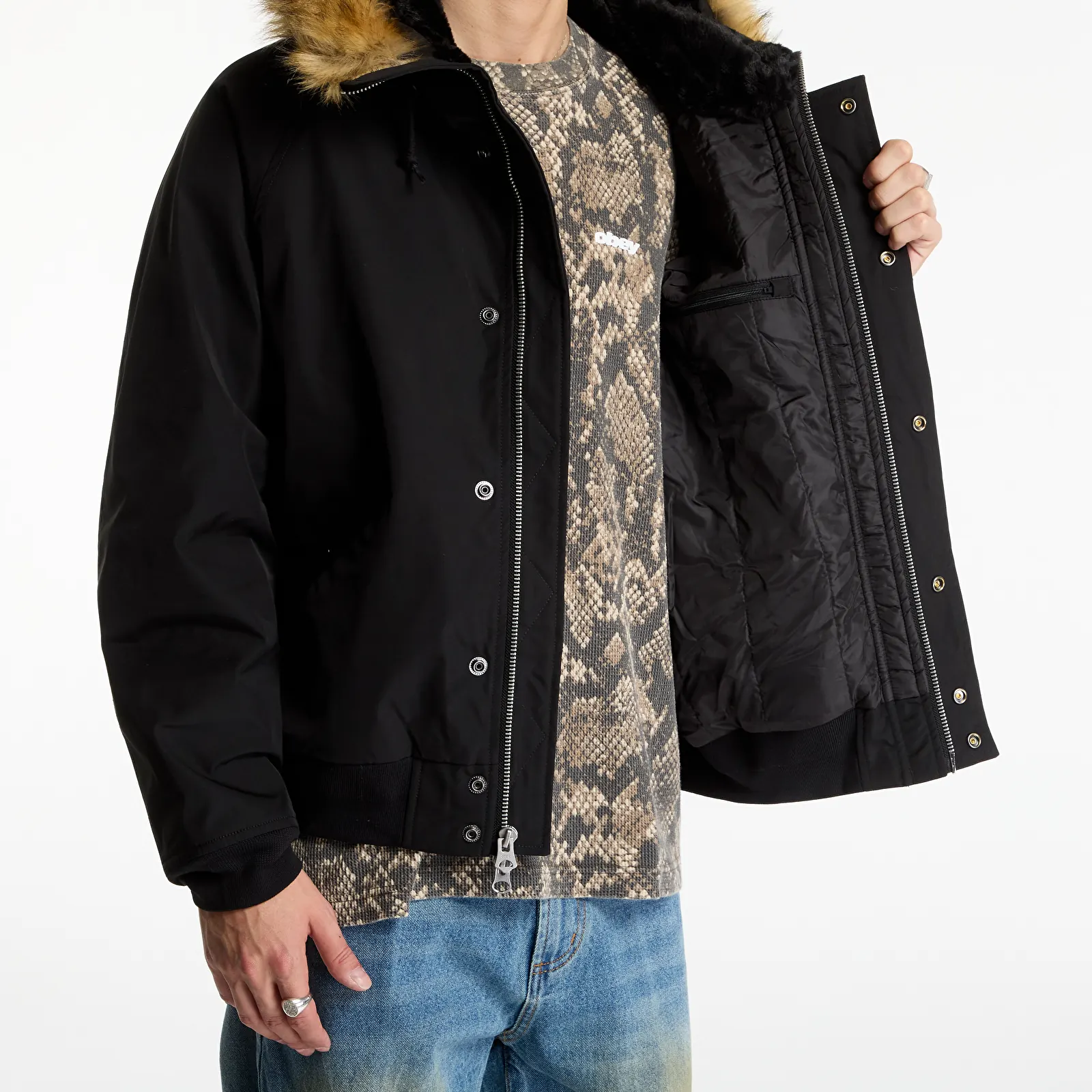 Jakker til mænd Obey N-2B Short Parka Black