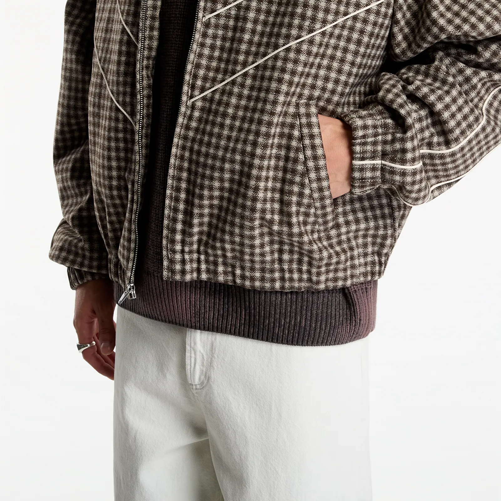 Bundy Obey Leisure Training Jacket Abbey Stone Plaid