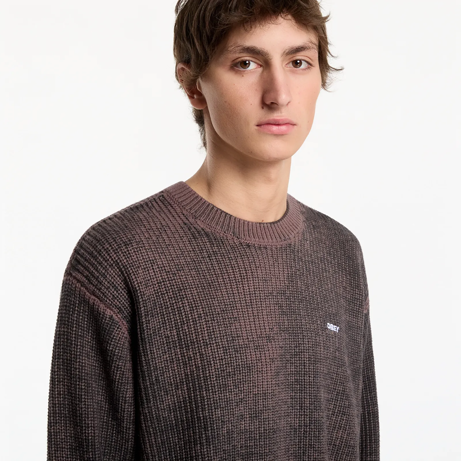 Miesten hupparit Obey Spray Effect Sweater Morel Multi