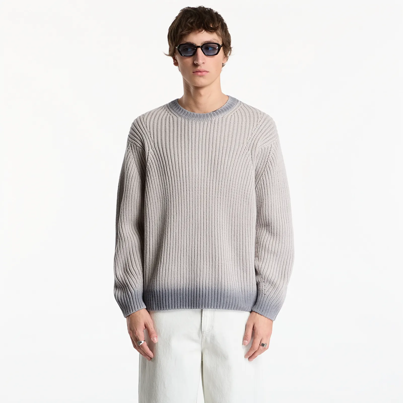 Pulovere Obey Ian Faded Wash Sweater Grey Faded Wash