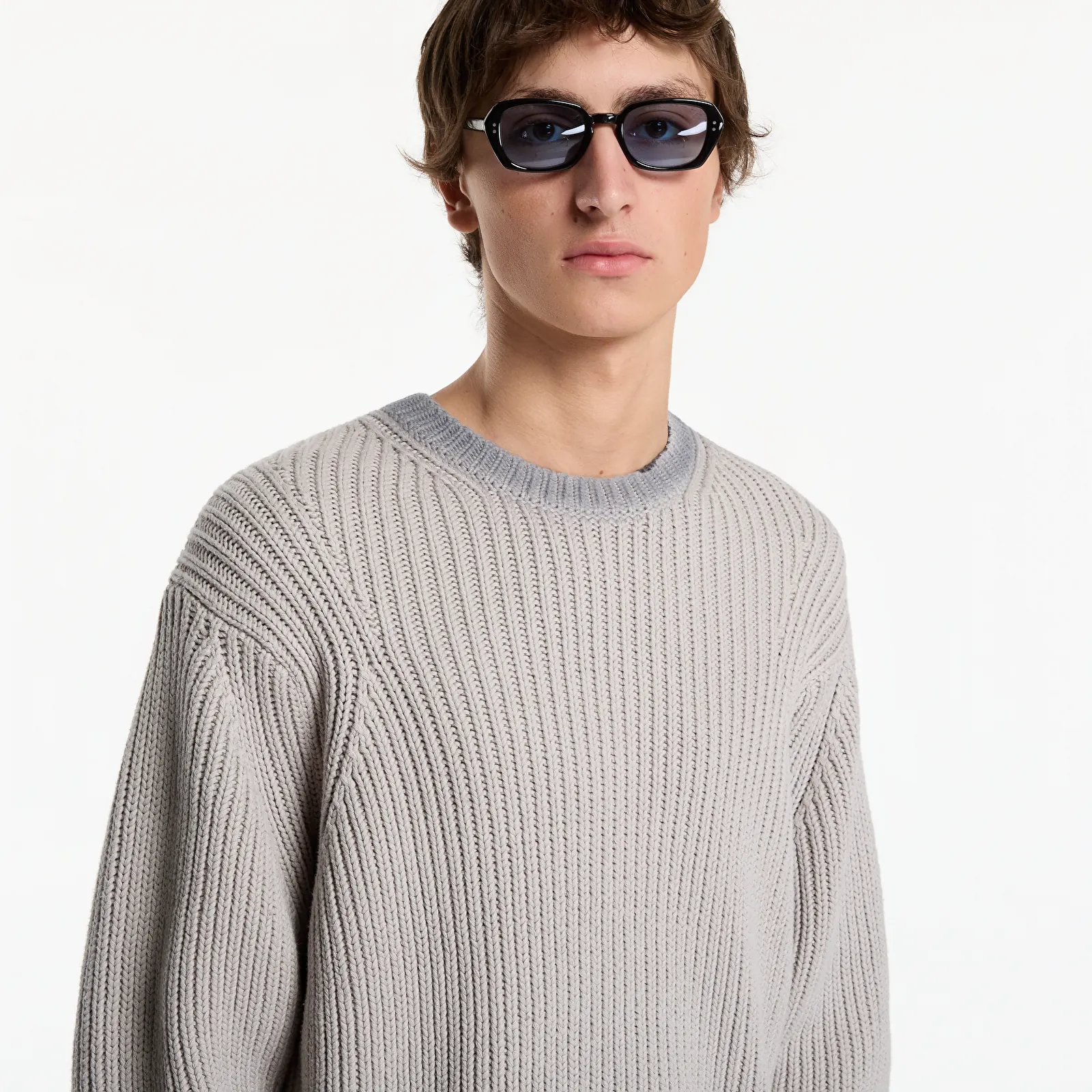 Pulovere Obey Ian Faded Wash Sweater Grey Faded Wash