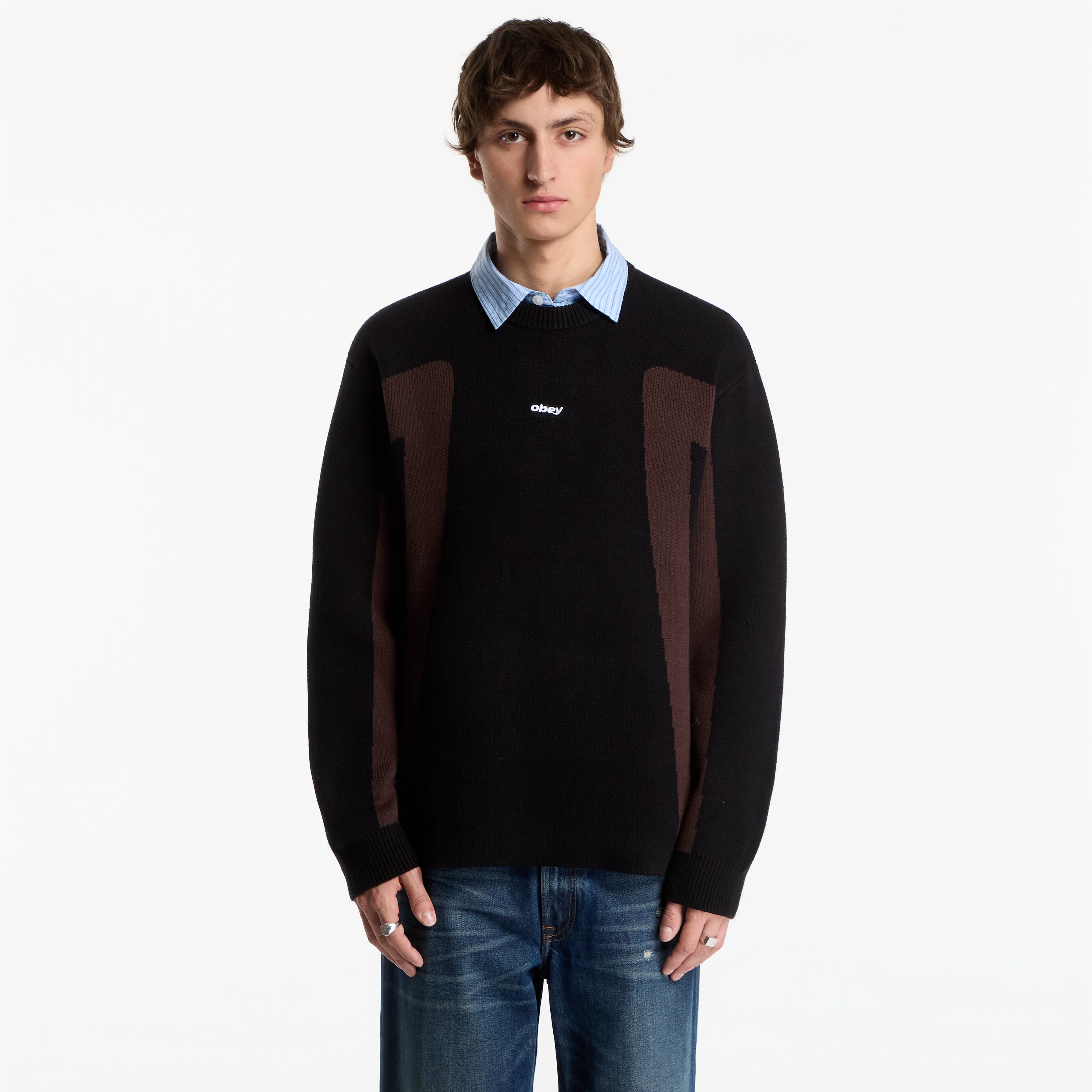 Пуловер Obey Brann Sweater Digital Black Multi L