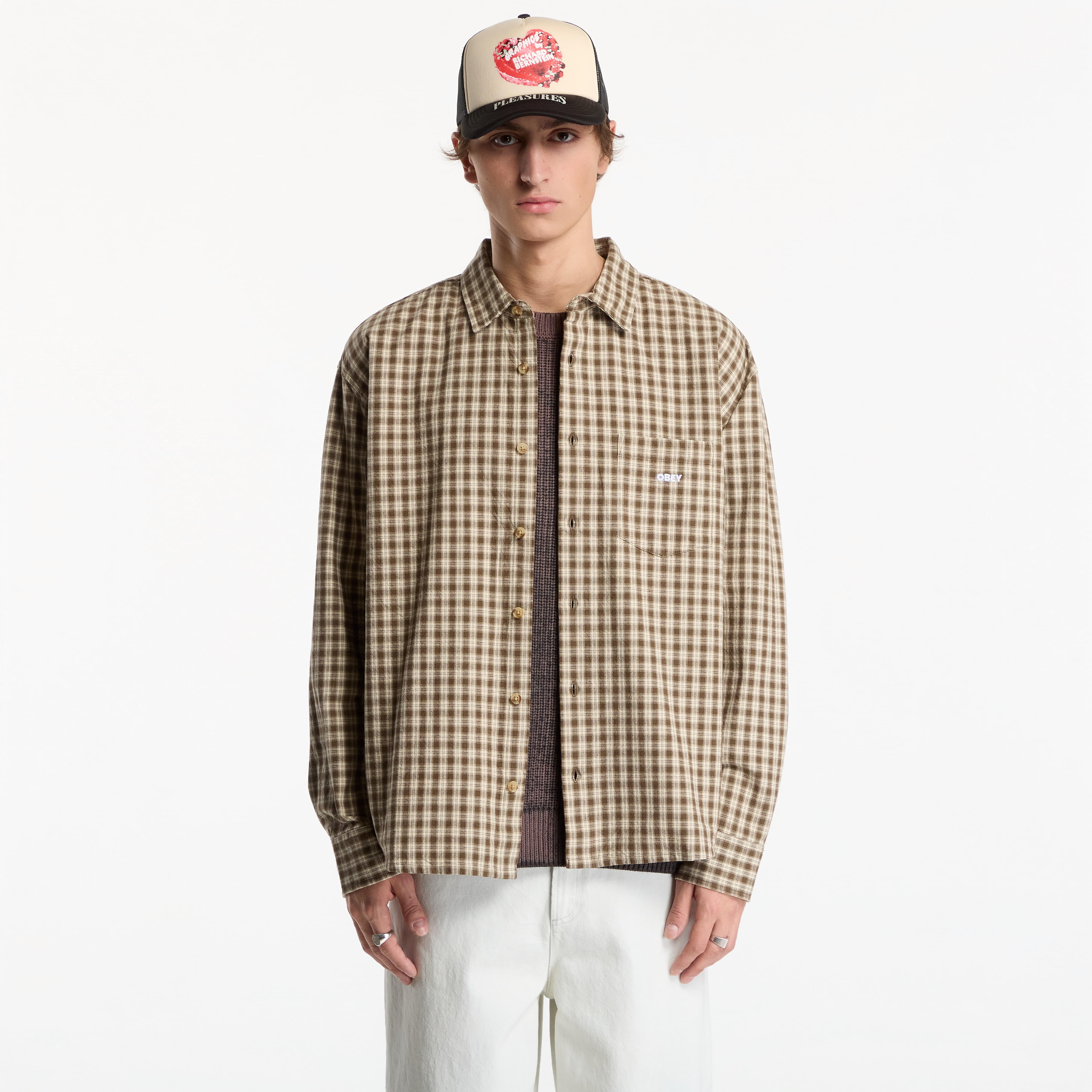 Риза Obey Bigwig Axel Woven Canteen Multi M