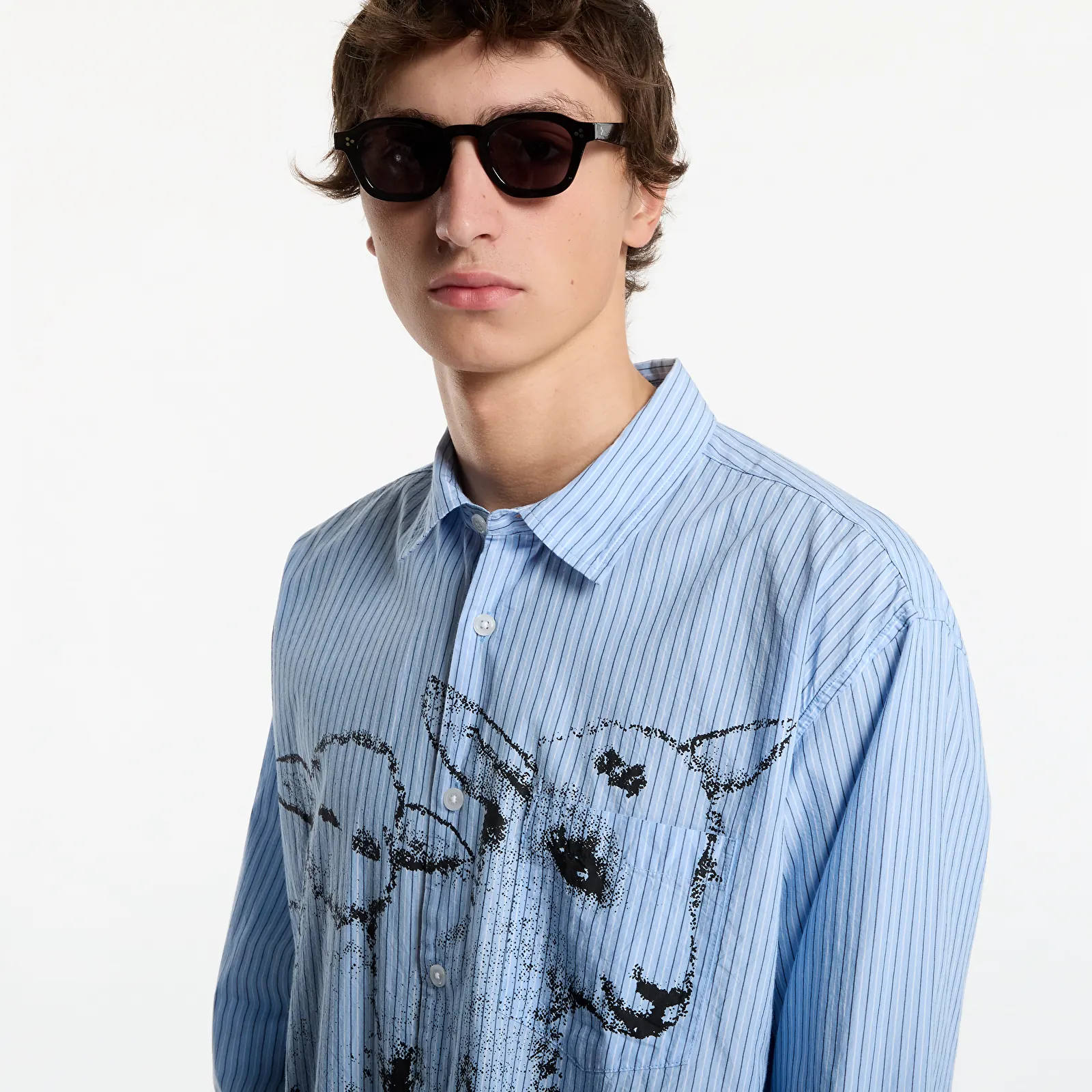 Men's shirts Obey Billy Woven Light Blue Multi