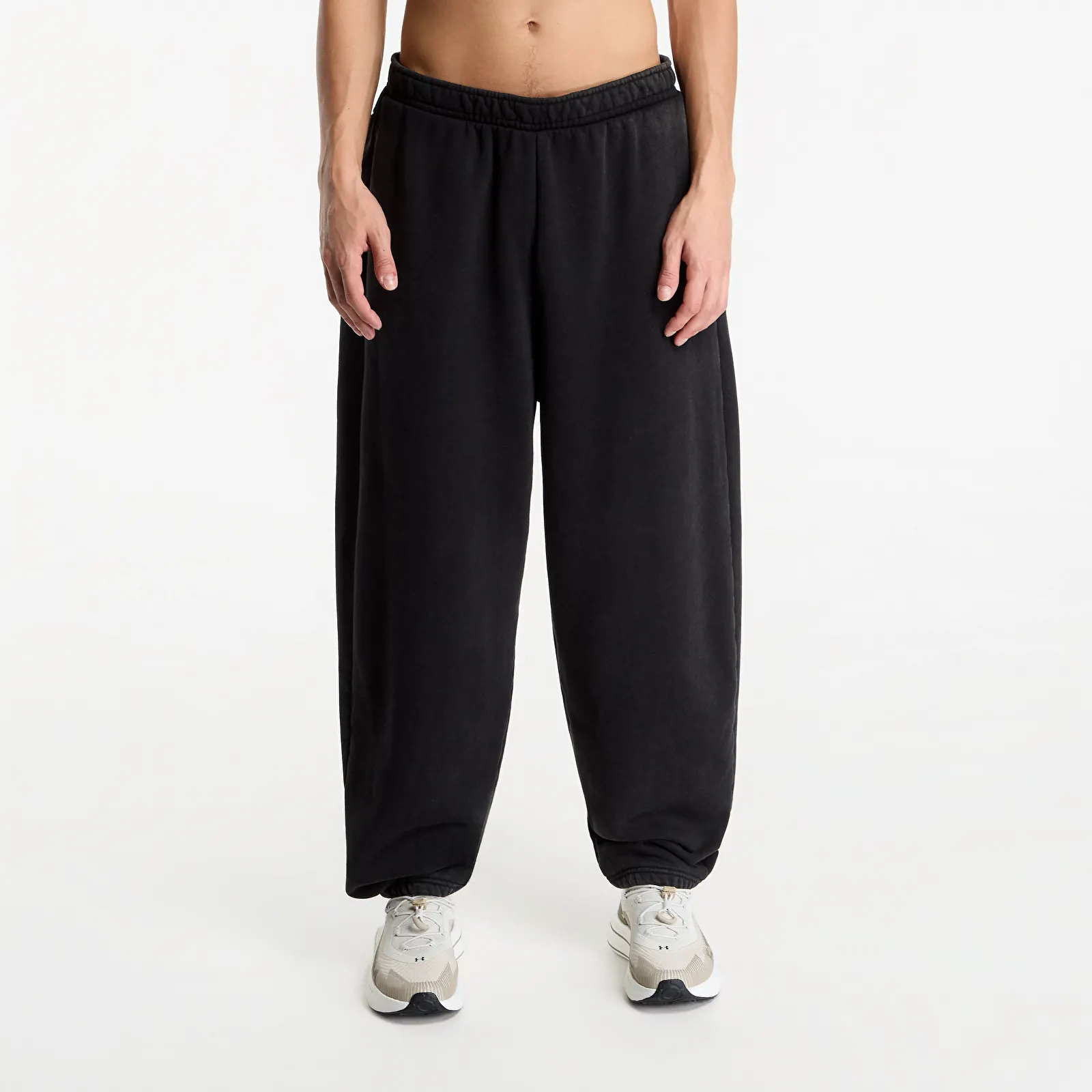 Treninguri Under Armour Icon HW Flc Washed Pants Ultimate Black/ Ultimate Black