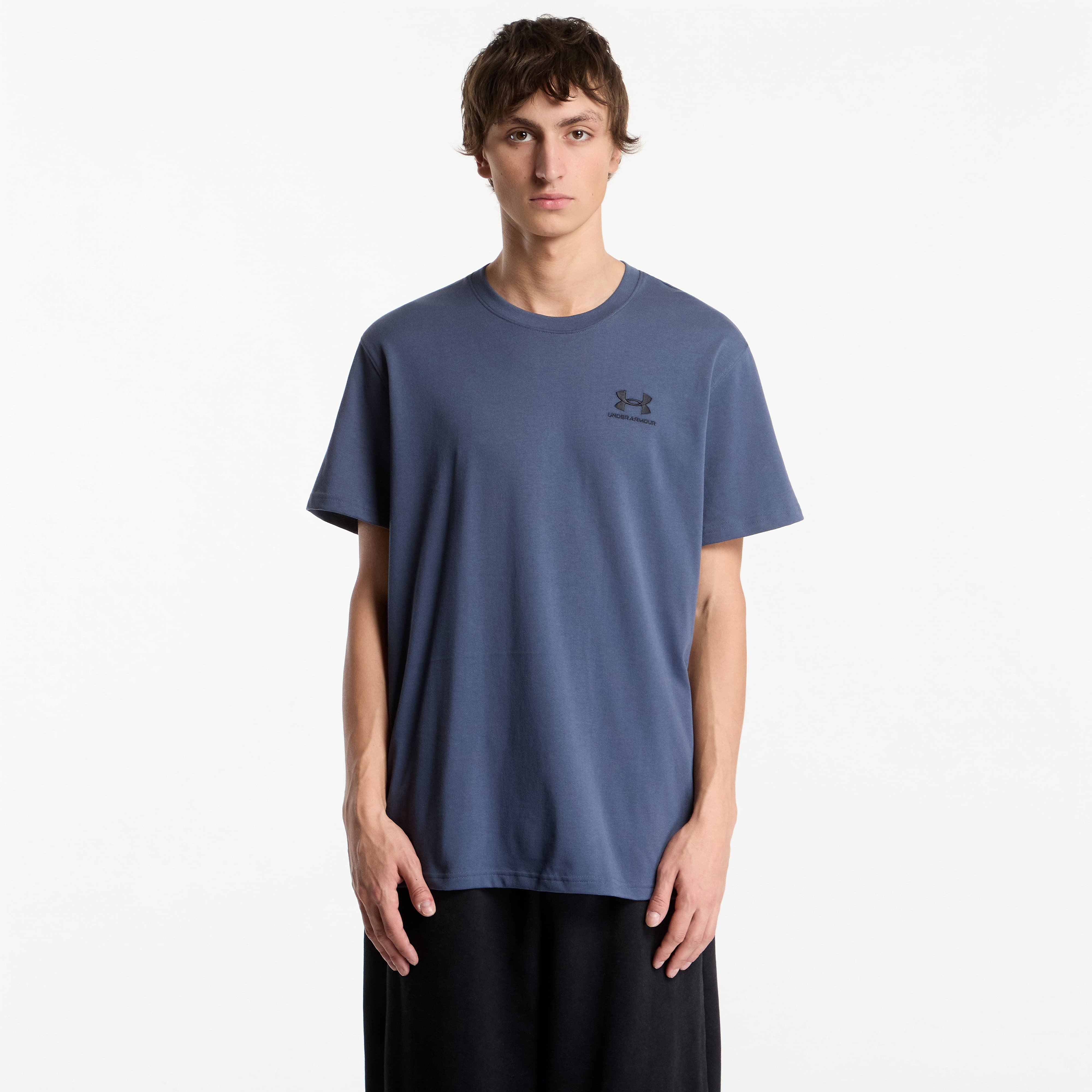 Тениска Under Armour M LOGO EMB Heavyweight SS Downpour Gray/ Black XL