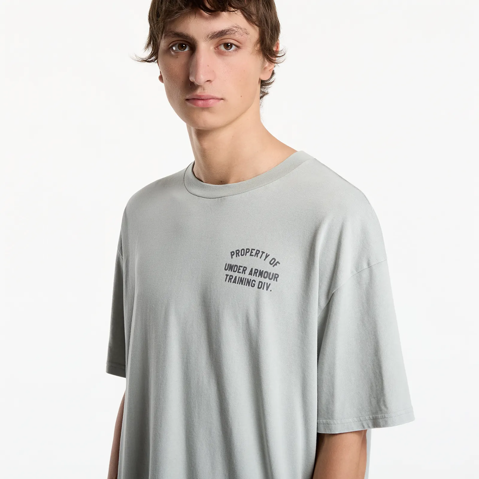 T-shirts Under Armour M HWT Property OF SS Titanium/ Castlerock